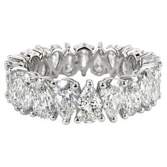 Vintage Double Pear Eternity Band, 4.5 Carat, Platinum, U.S Size 6