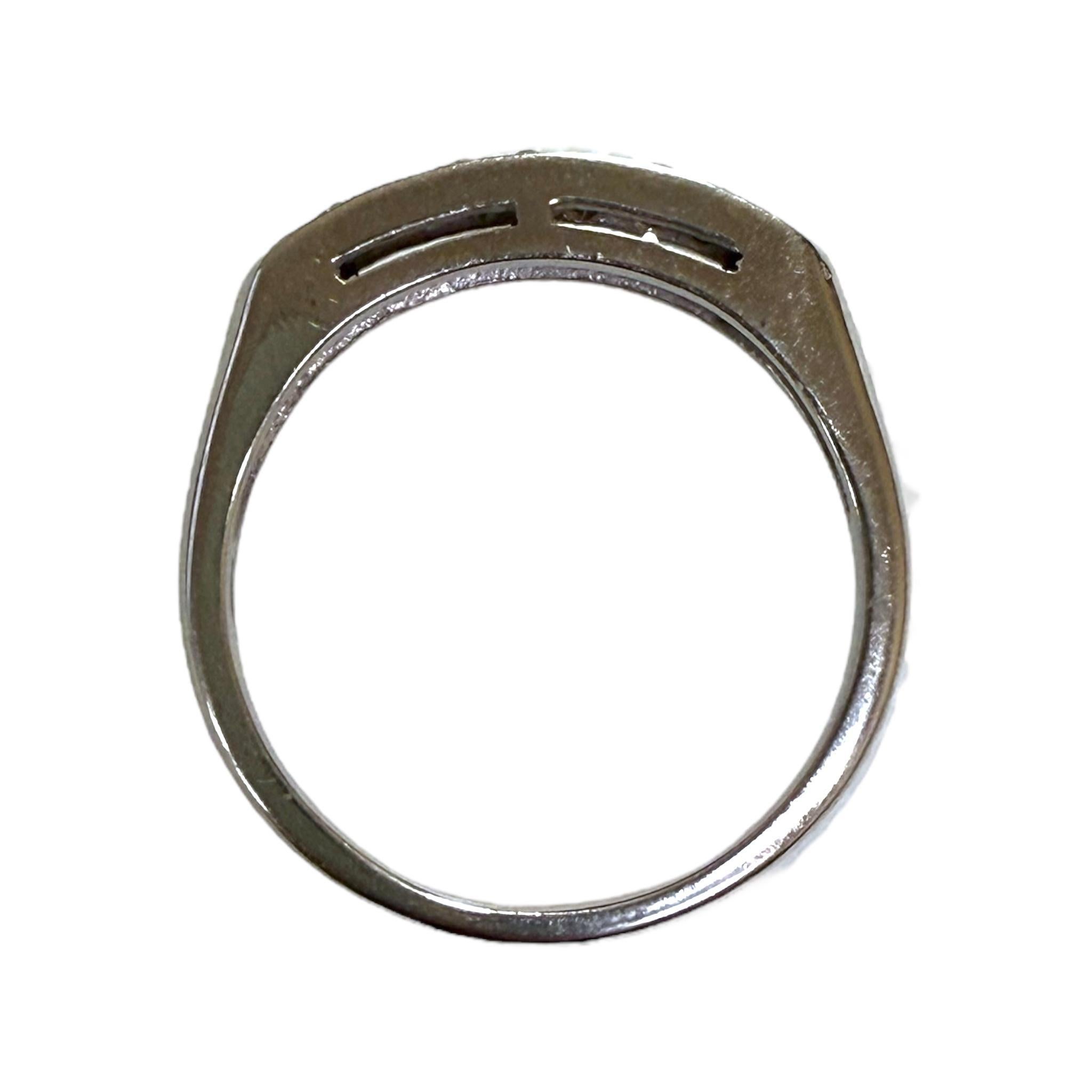 Vintage Double Row Diamond Band 14K White Gold For Sale 5