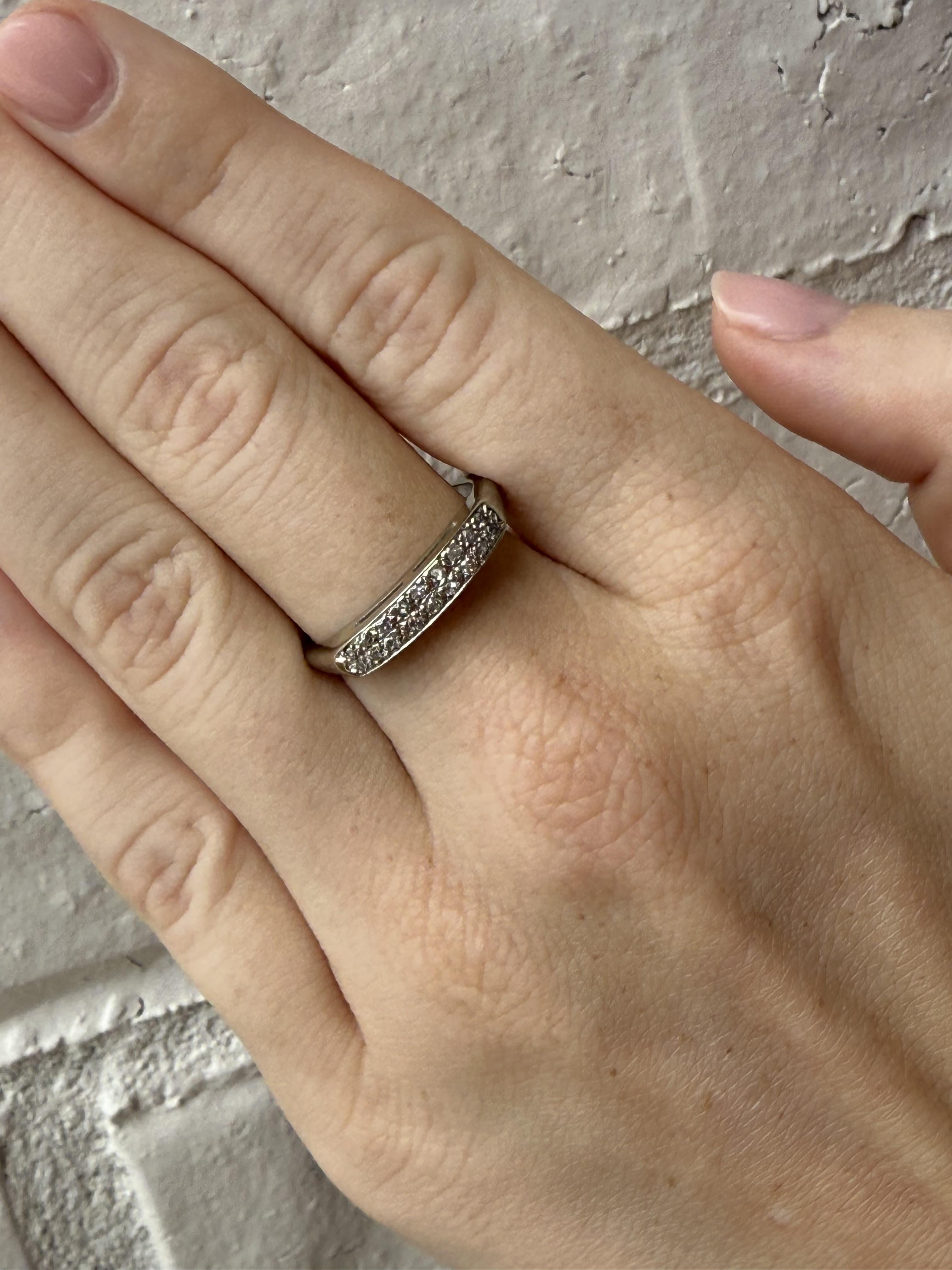 We always love a classic Diamond Band!

Band Details
Material: 14K White Gold
Width: 3.5mm
Weight: 2.8 Grams
Finger Size: 8
Sizable Upon Request

Accented by the following gemstones
18 - 1.4mm Single Cut Diamonds; Estimated Combined Diamond Weight: