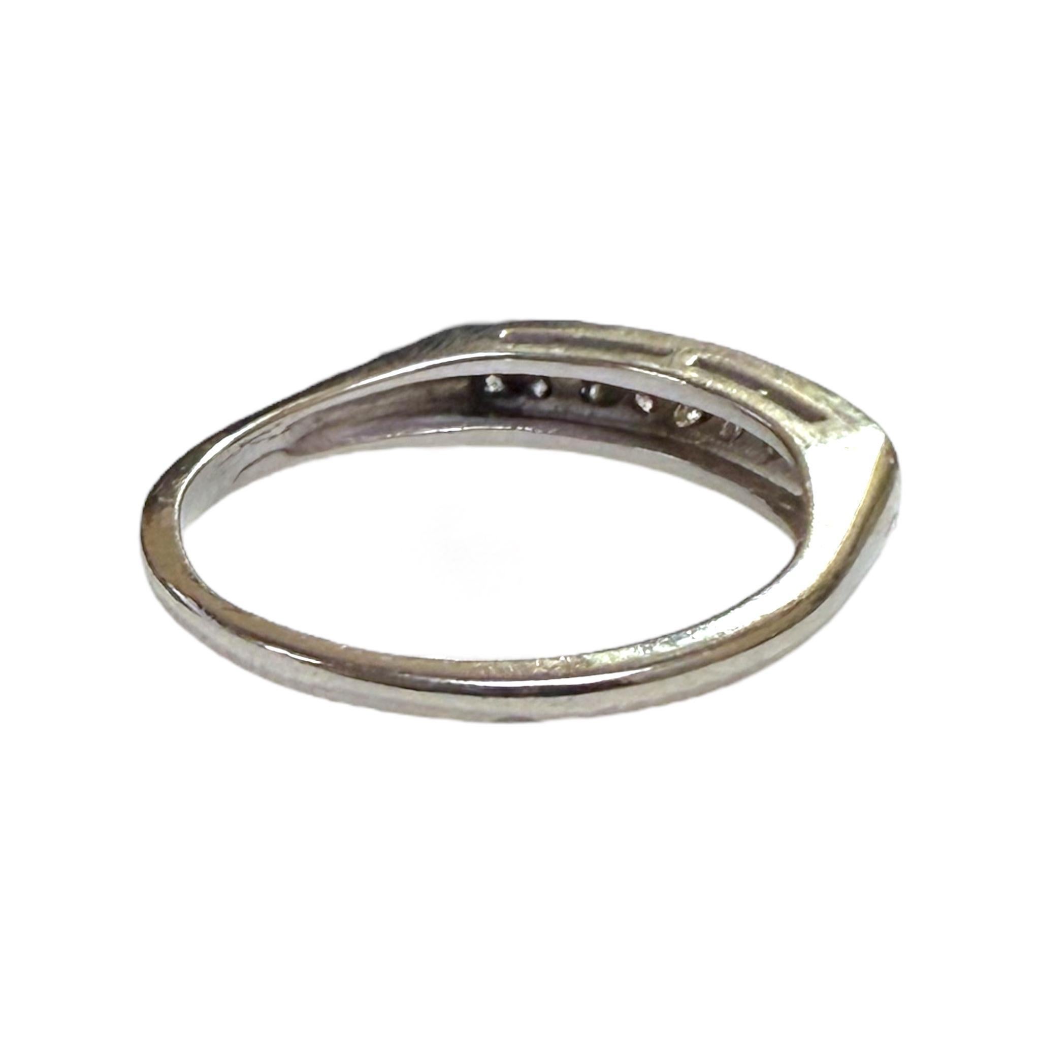 Vintage Double Row Diamond Band 14K White Gold For Sale 4