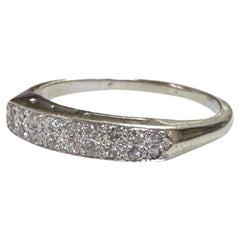 Vintage Double Row Diamond Band 14K White Gold