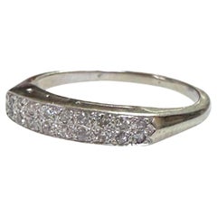 Vintage Double Row Diamond Band 14K White Gold