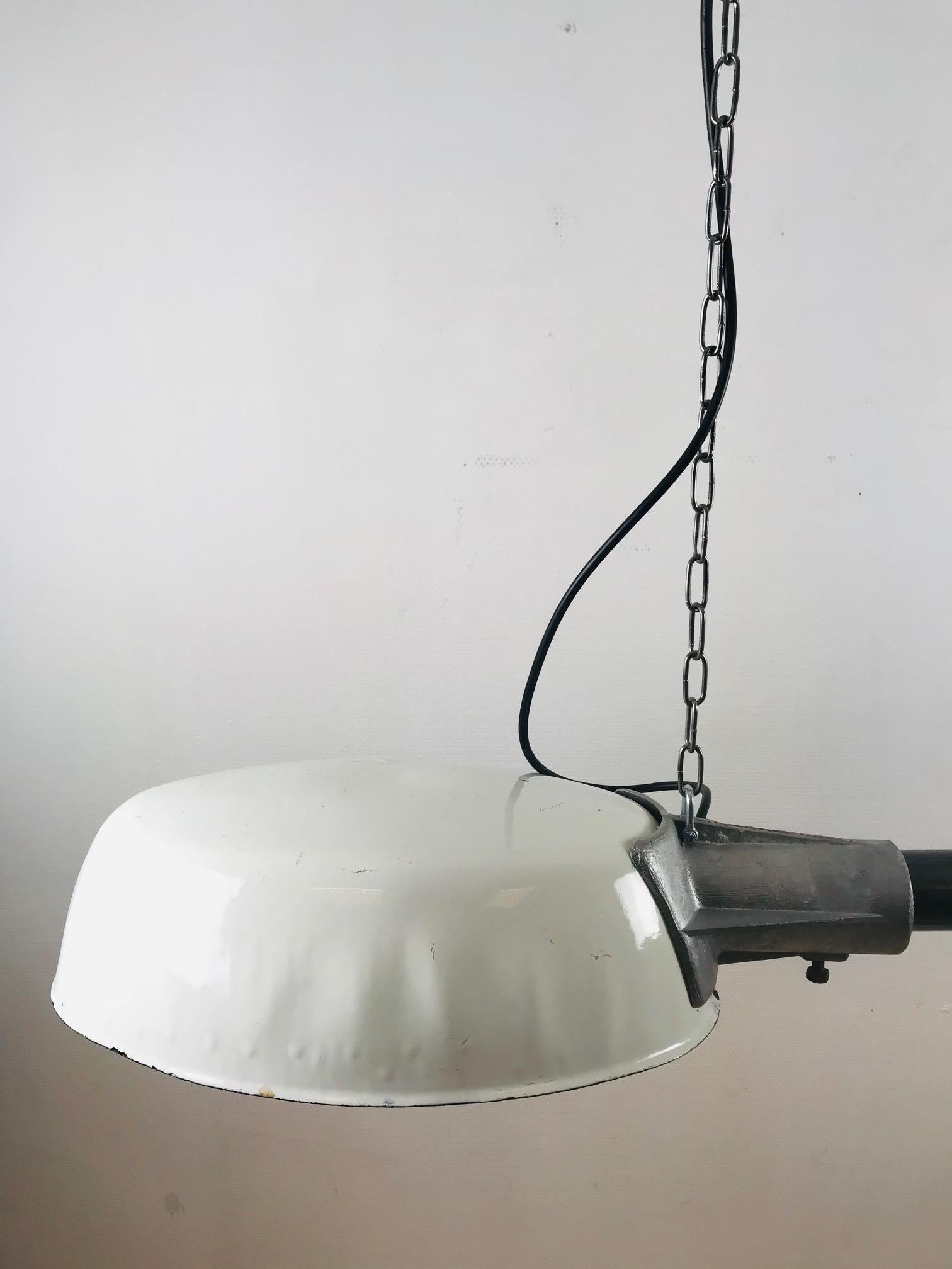 Enamel Vintage double shade french enamel lamp. Antique streetlamp. For home or garden. For Sale