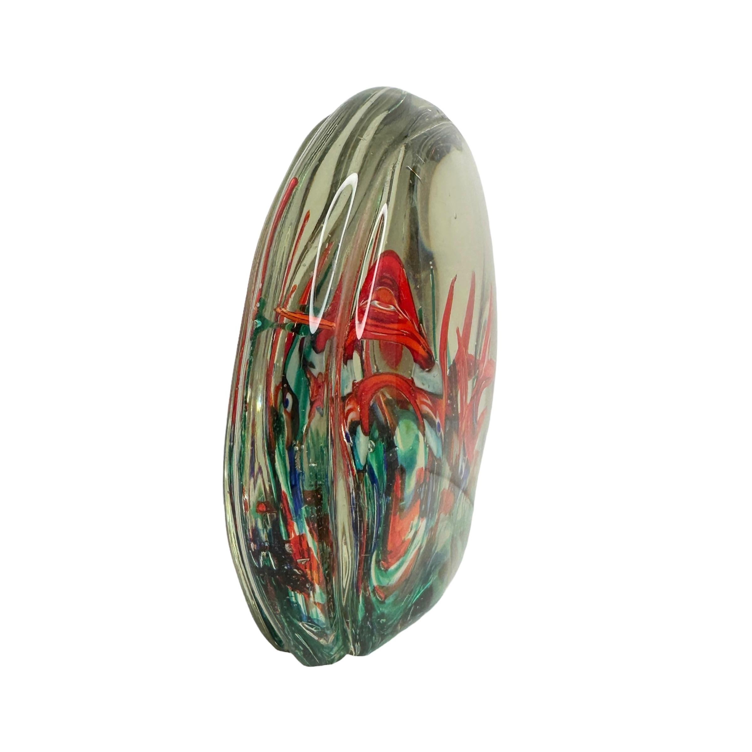 Doppelseitige Vintage-Aquarium-Skulptur mit zwei Fischen, Murano, Italien, 1970er Jahre (Moderne der Mitte des Jahrhunderts) im Angebot