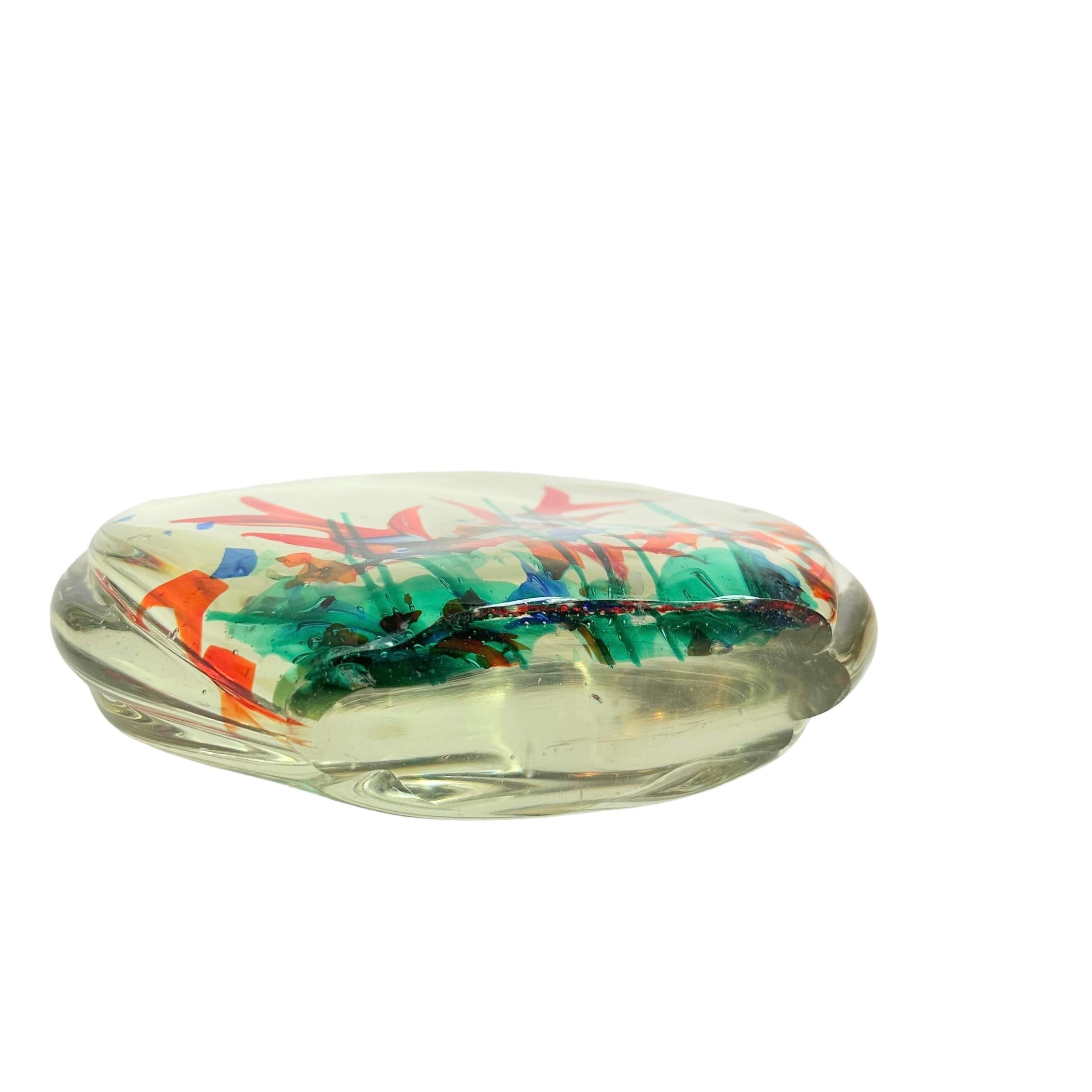 Late 20th Century Vintage Double Side Two Fish Aquarium Sculpture, Murano, Italy, 1970s For Sale
