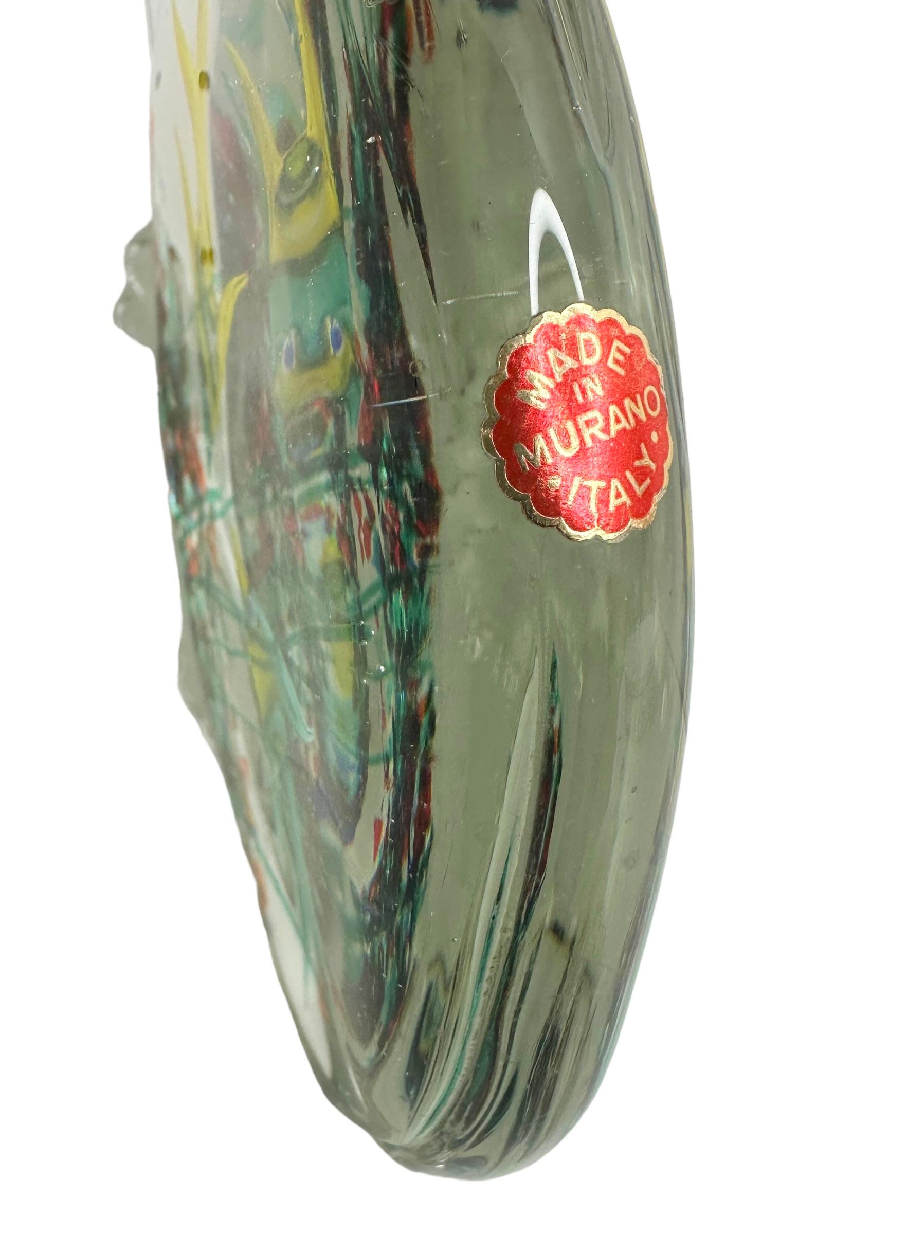 Murano Glass Vintage Double Side Two Fish Aquarium Sculpture on Base, Murano, Italy, 1970s
