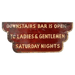 Vintage Double-Sided Bar Directional Advertising Sign
