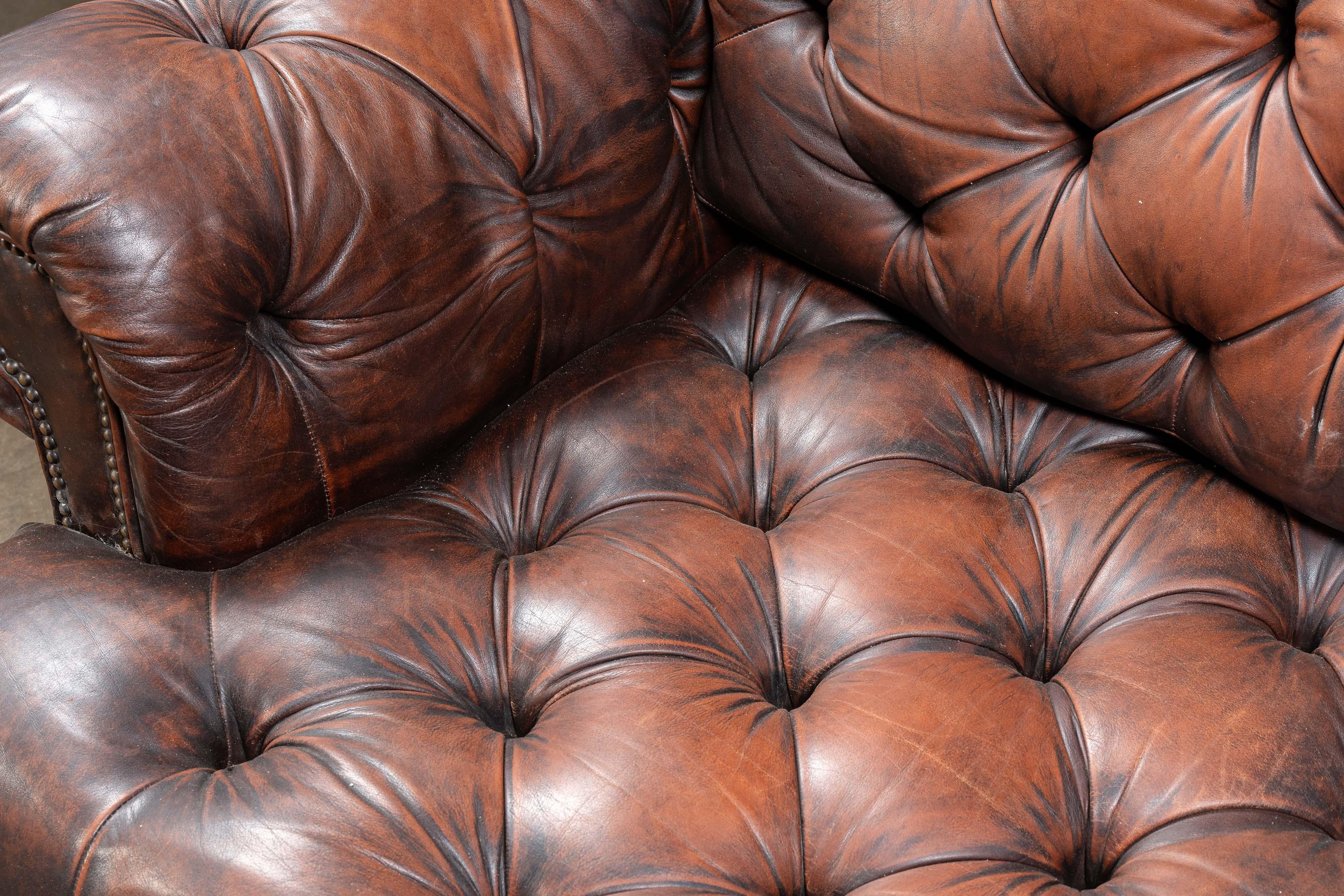 Canapé Chesterfield vintage double face en Brown en vente 3