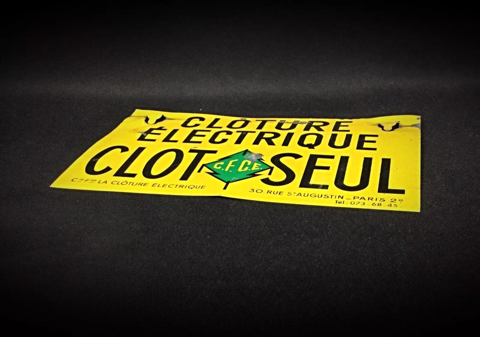 Vintage Double-Sided Electric Fence Sign, Embossed Metal - 2Y282 In Good Condition For Sale In Bordeaux, FR