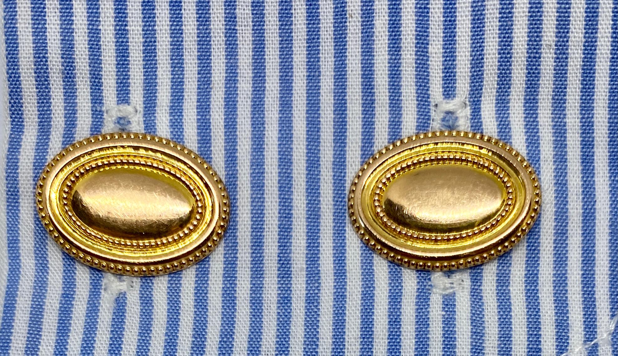 rose gold oval cufflinks