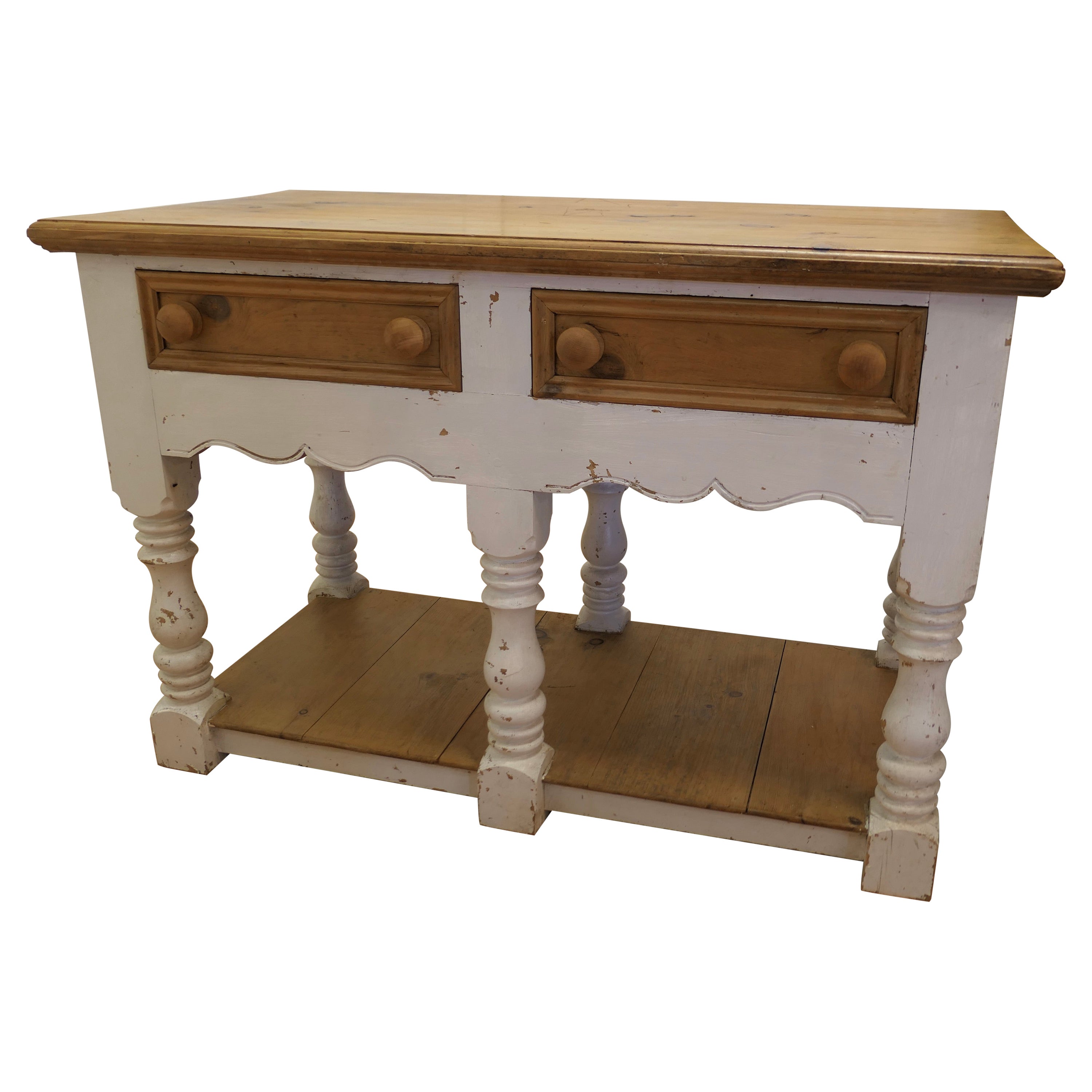 Commode vintage à deux faces en pin, Kitchen Island en vente