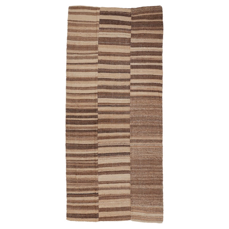 Vintage Double-Sided Quilted Kilim Rug in Natural Undyed Wool For Sale ...