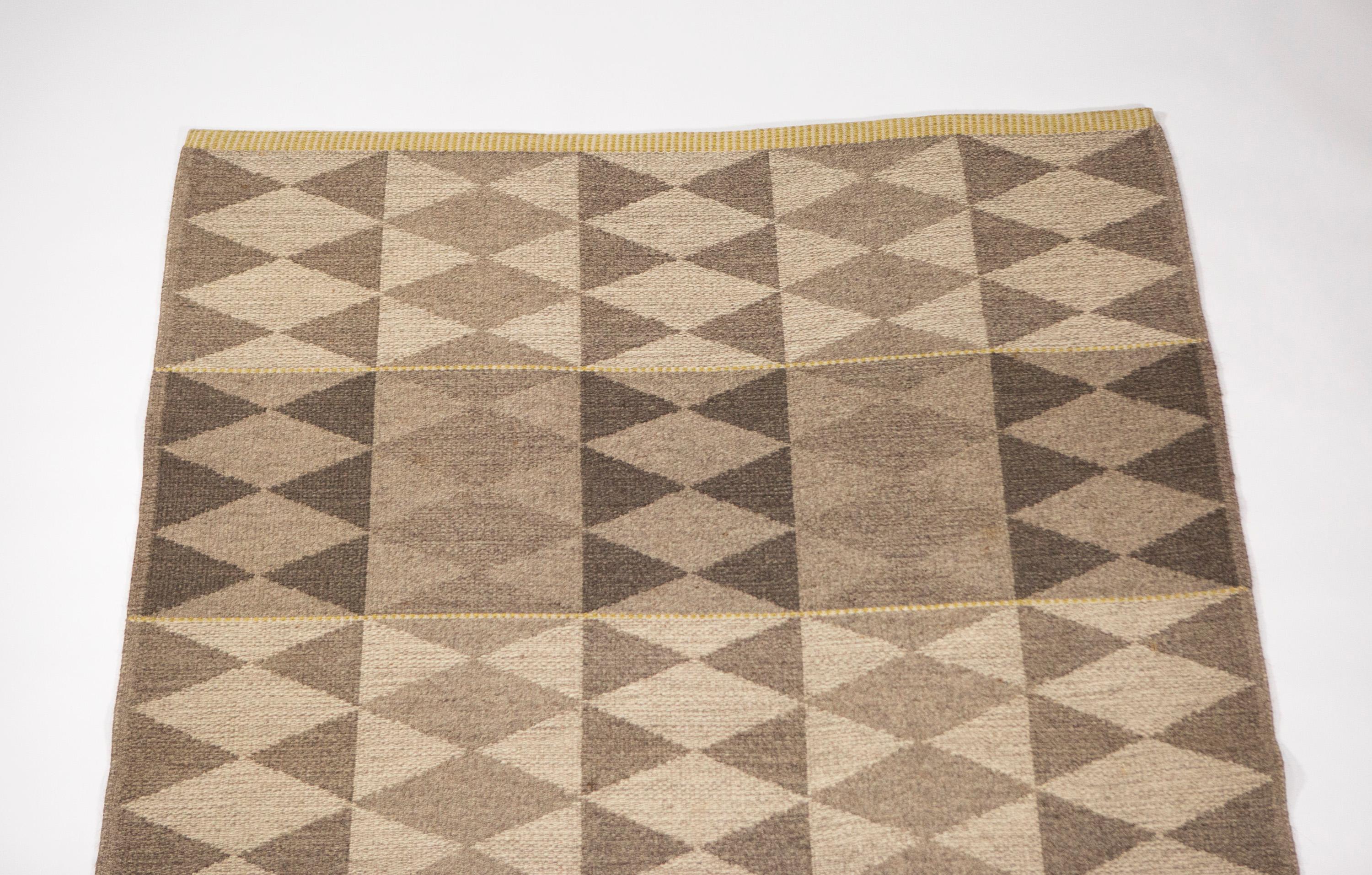 Vintage Double Sided Swedish Flat-Weave Carpet, Sweden, 1960's For Sale 5
