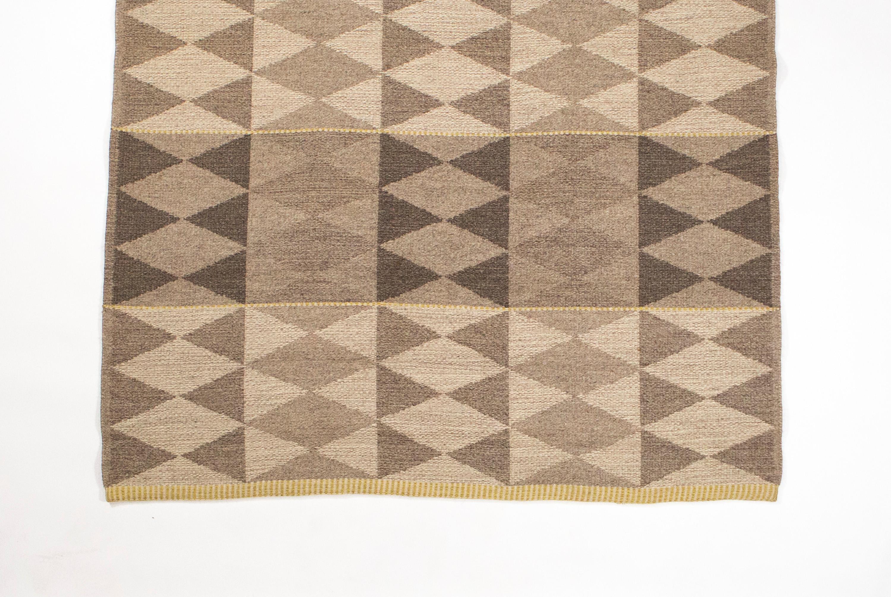 Vintage Double Sided Swedish Flat-Weave Carpet, Sweden, 1960's For Sale 6