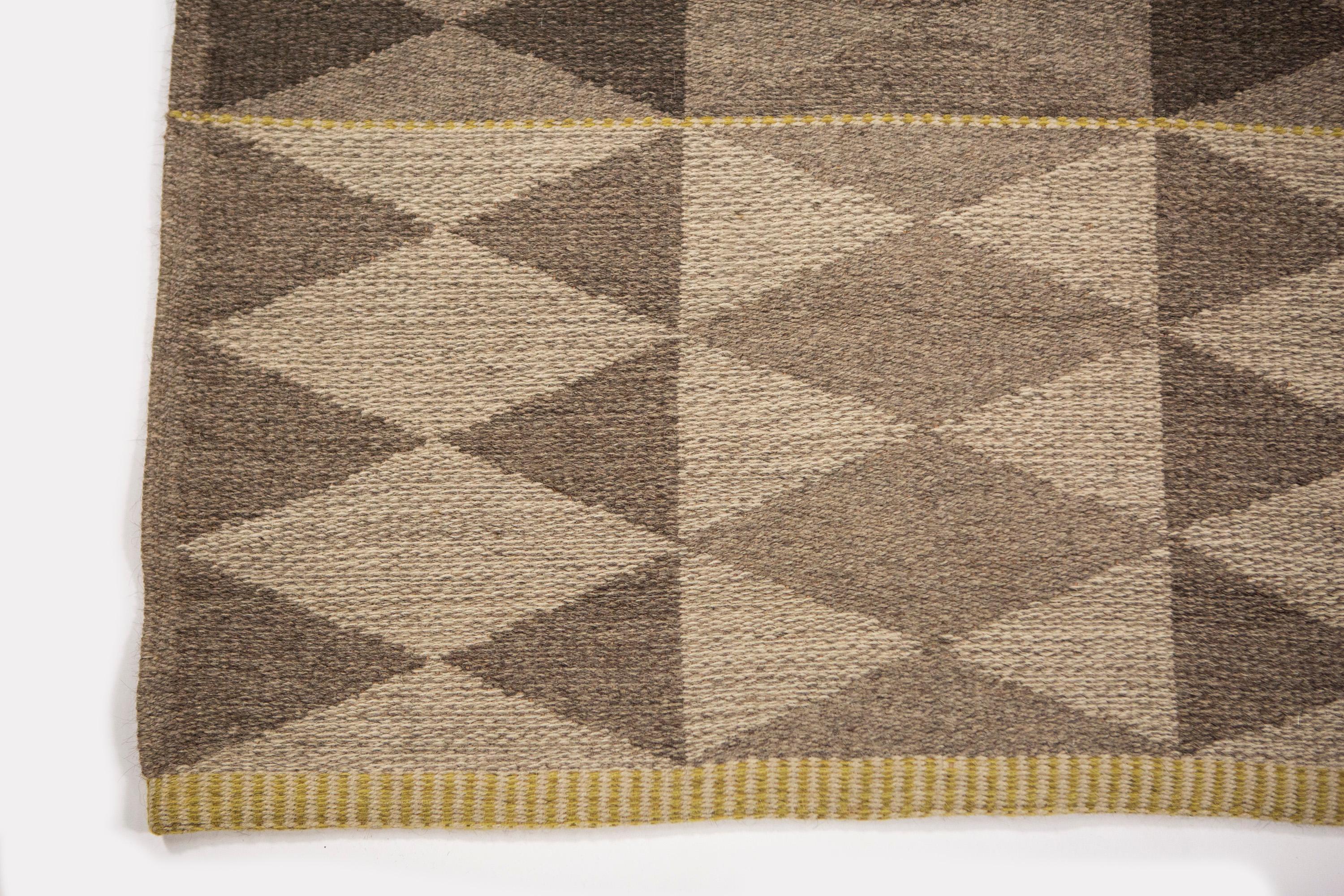 Vintage Double Sided Swedish Flat-Weave Carpet, Sweden, 1960's For Sale 9