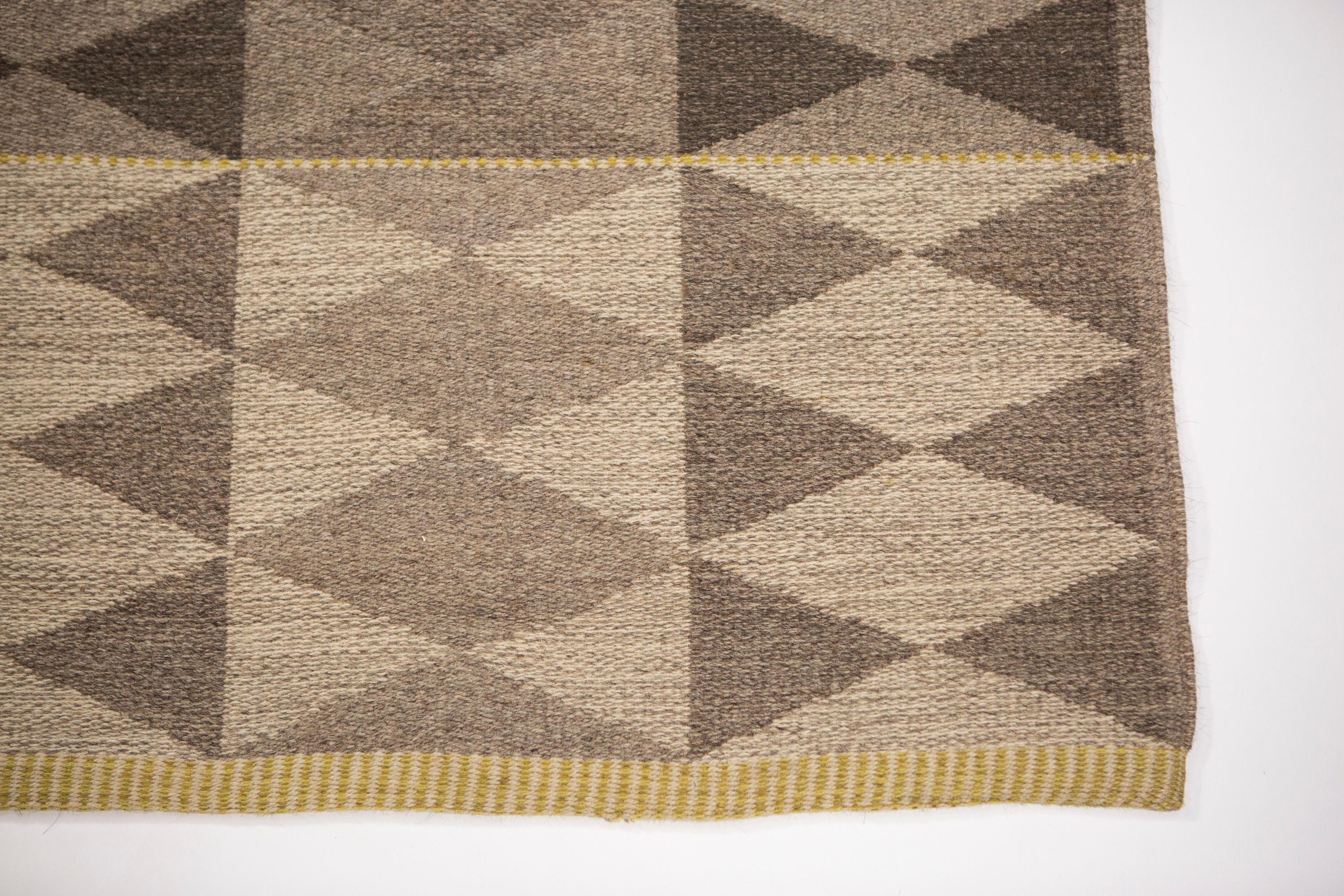 Vintage Double Sided Swedish Flat-Weave Carpet, Sweden, 1960's For Sale 10