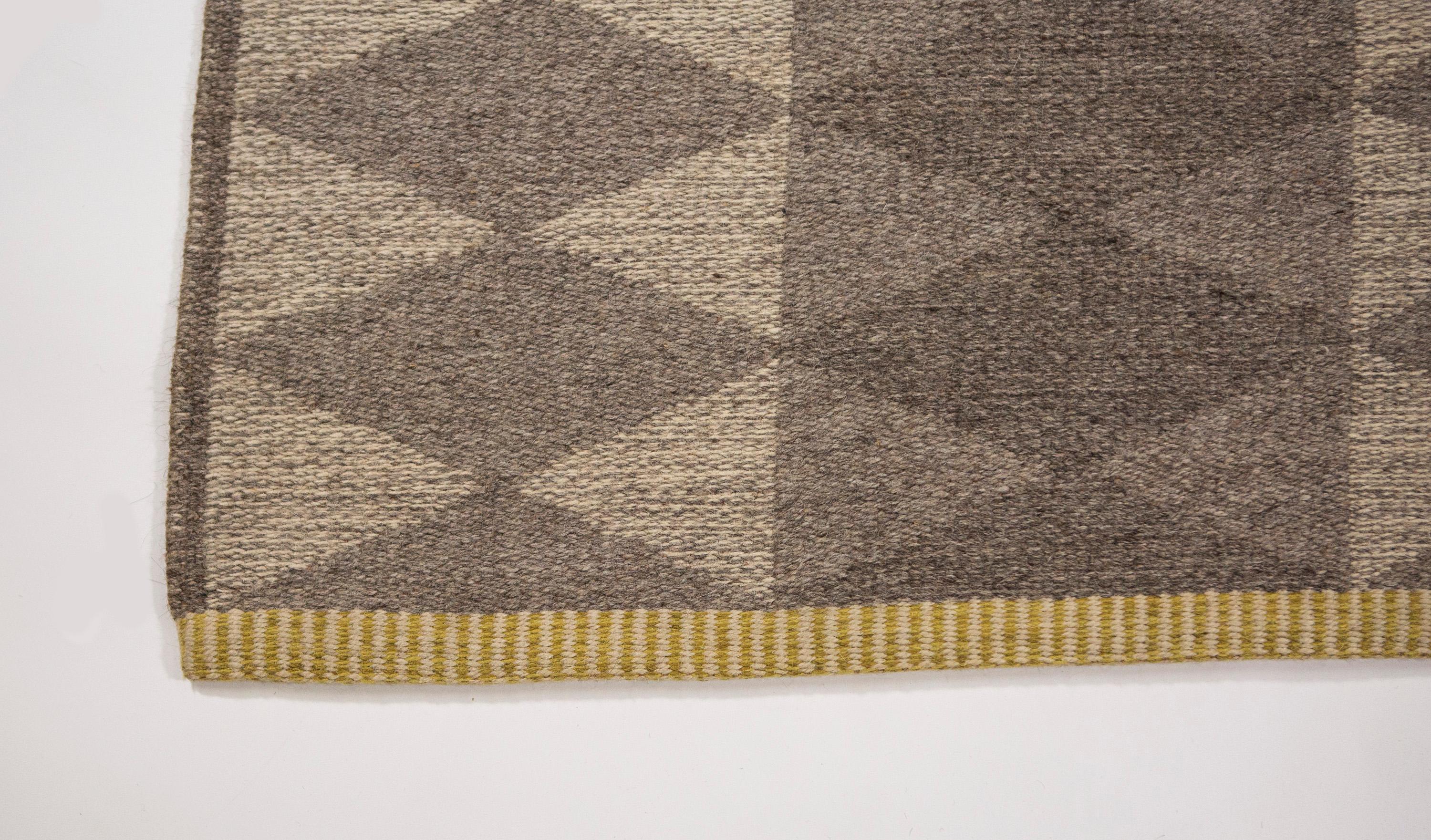 20th Century Vintage Double Sided Swedish Flat-Weave Carpet, Sweden, 1960's For Sale