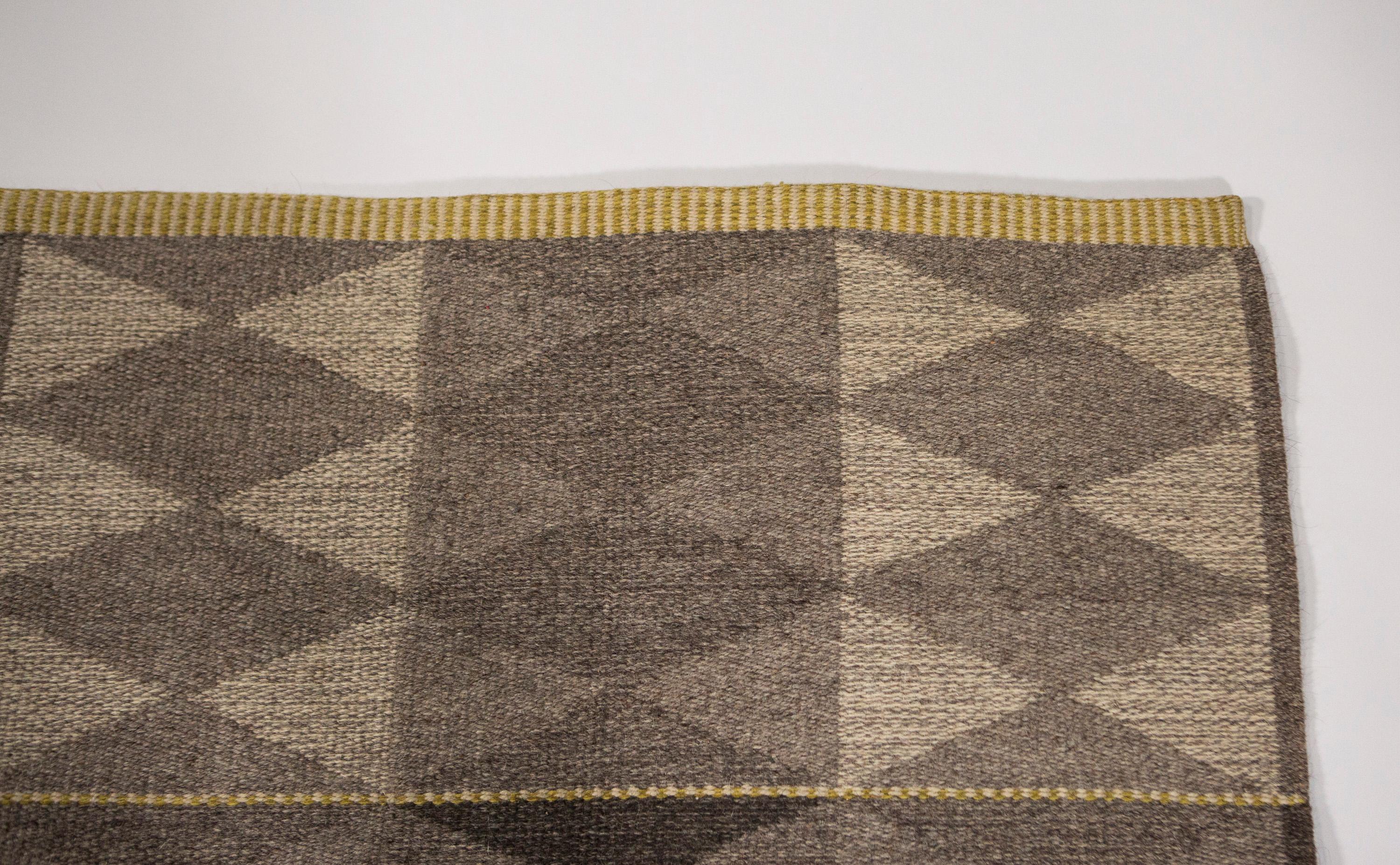 Alfombra sueca vintage de doble cara de tejido plano, Suecia, años 60 en venta 1