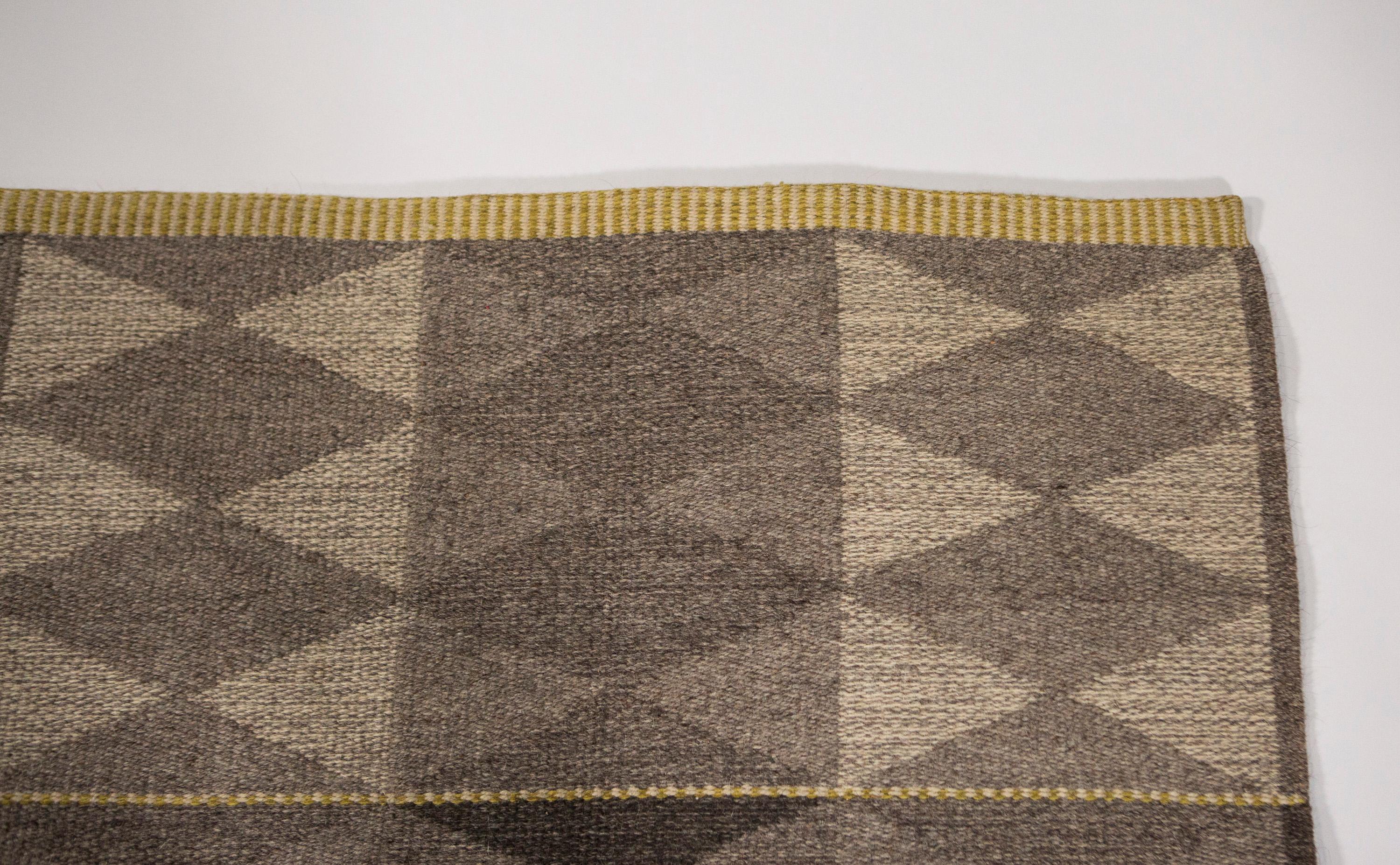 Vintage Double Sided Swedish Flat-Weave Carpet, Sweden, 1960's For Sale 2