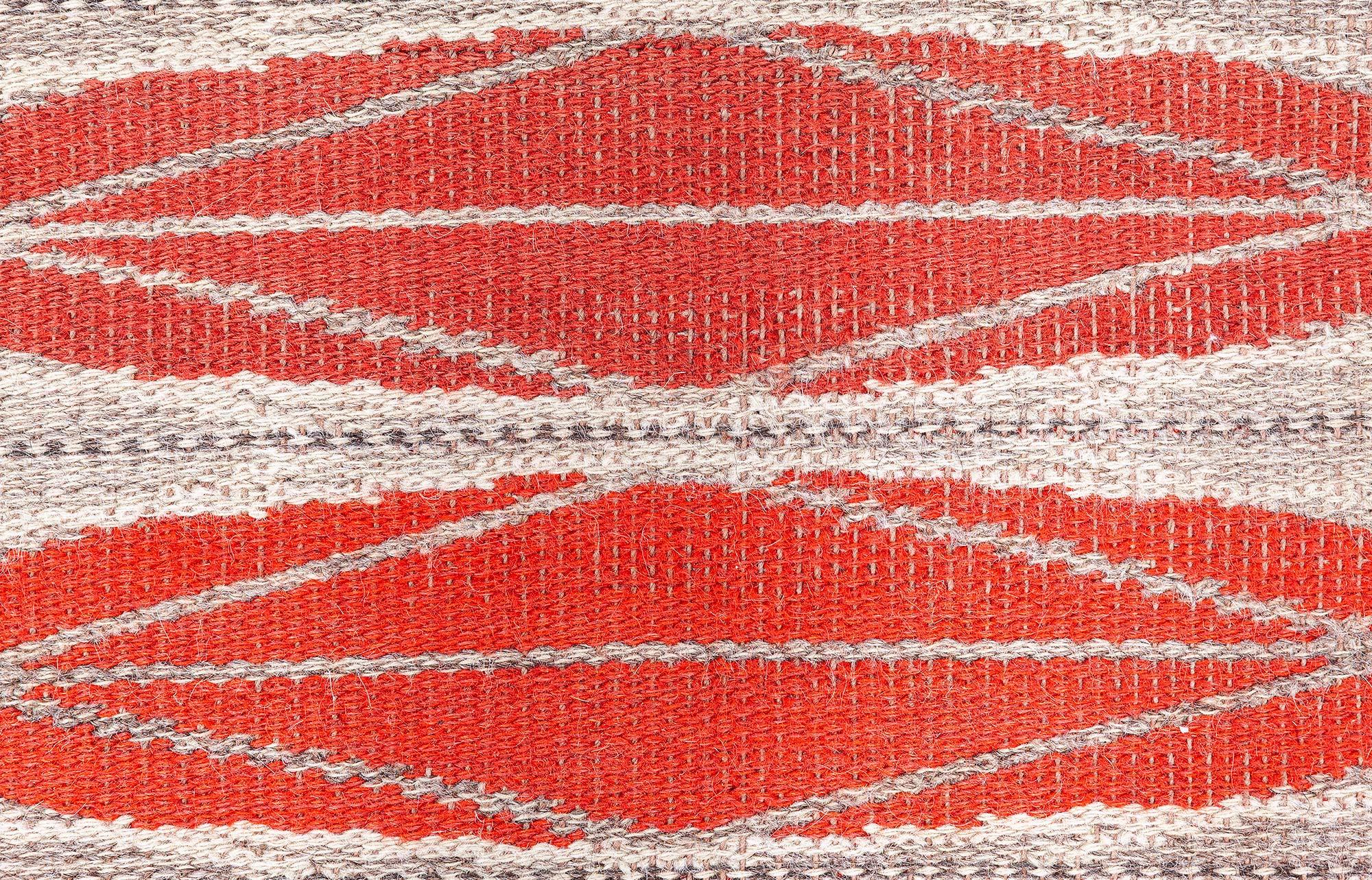 Doppelseitiger schwedischer Flachgewebe-Teppich Doris Leslie Blau, Vintage (20. Jahrhundert) im Angebot