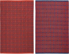 Artistic Vintage Square Design Double Sided Swedish Kilim 5' x 7'8"