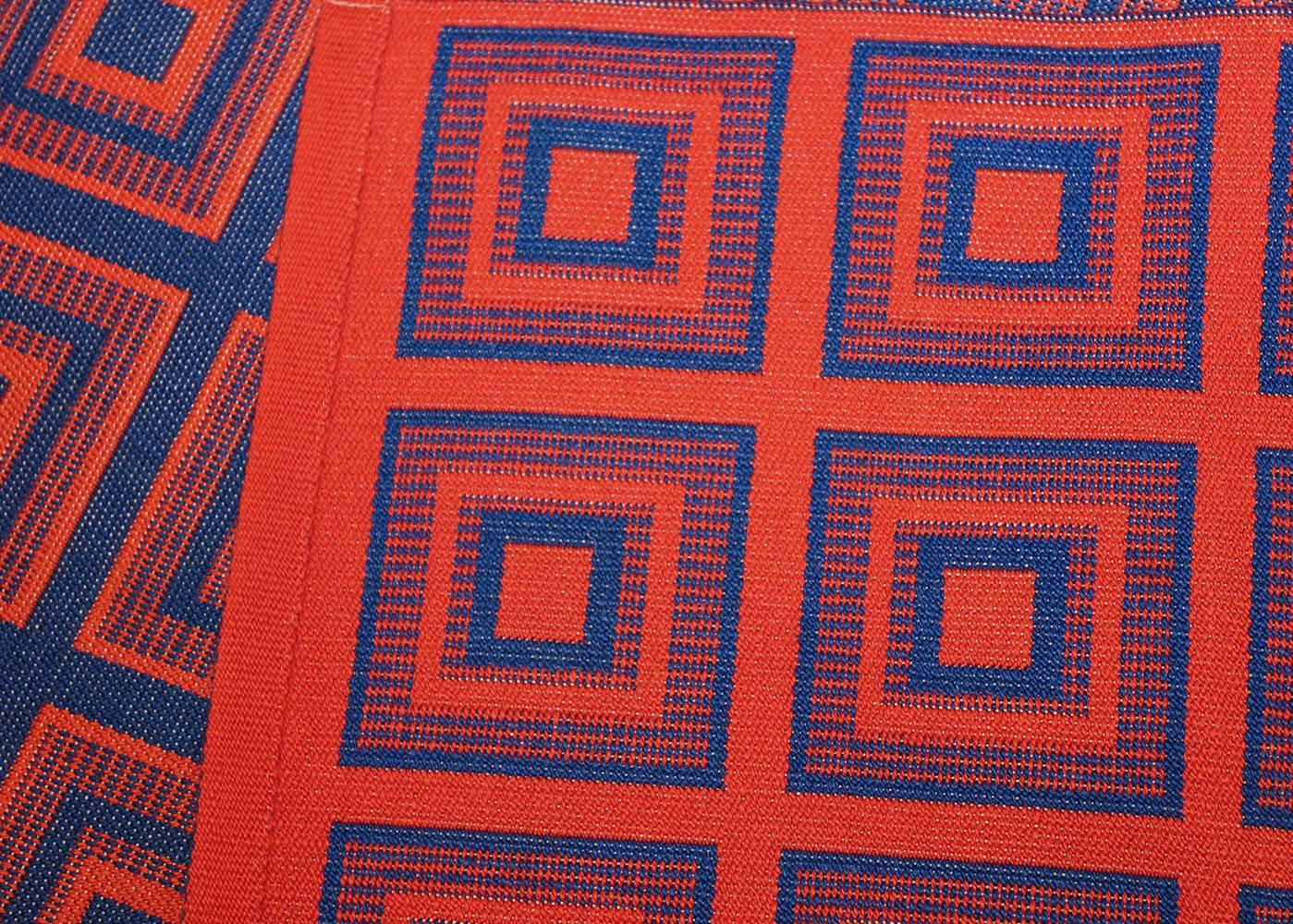 Mid-Century Modern Artistic Vintage Square Design Double Sided Swedish Kilim 5' x 7'8