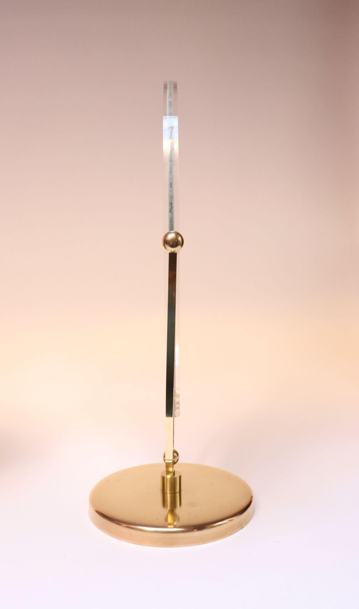 Vintage Beidseitiger Kosmetikspiegel aus Messing und Lucite von Charles Hollis Jones im Angebot 2