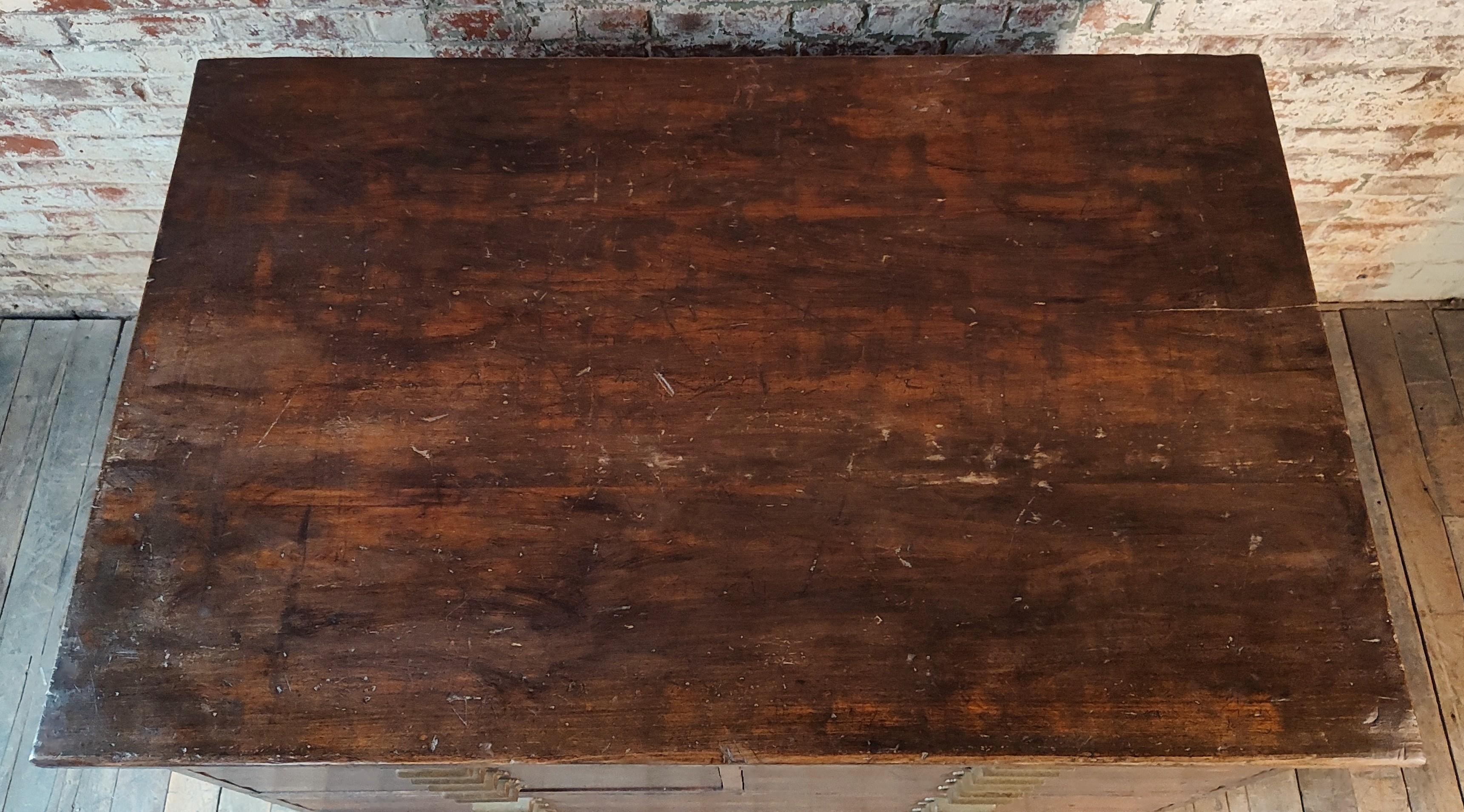 20th Century Vintage Double Stack Flat File with Brass Handles