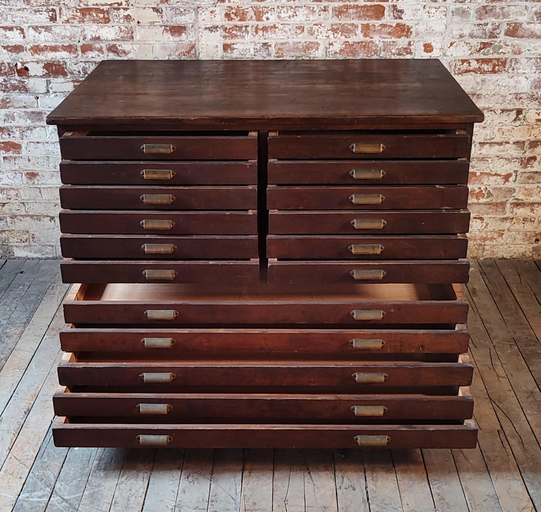 Vintage Double Stack Flat File with Brass Handles 2