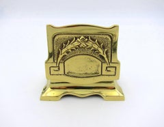 Vintage Double Stamp Box in Solid Brass with Hinged Lid