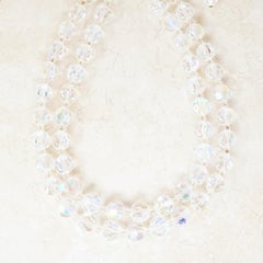 Doppelstrangige Aurora Borealis Kristall-Halskette von Lisner:: 1950er Jahre