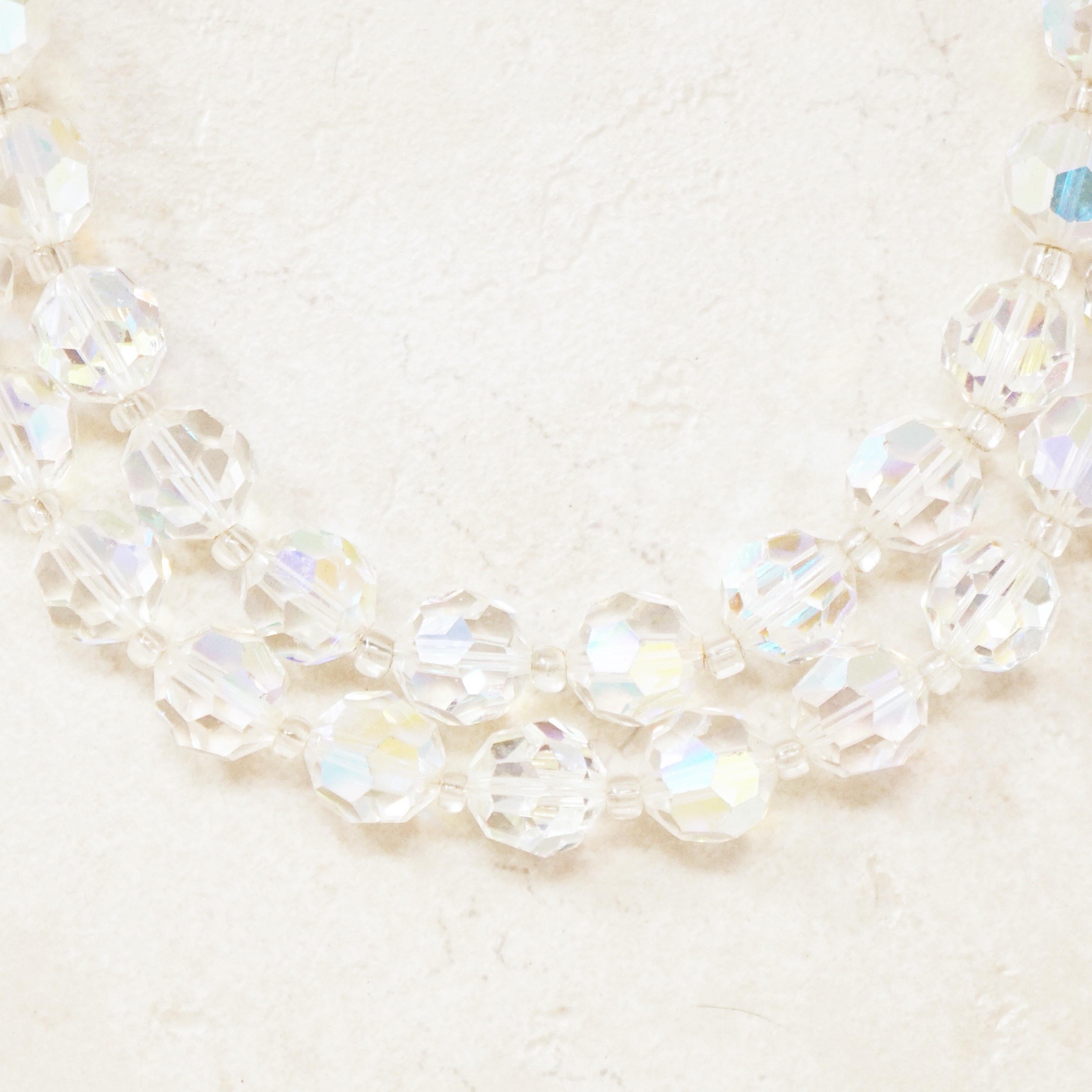 vintage aurora borealis crystal necklace