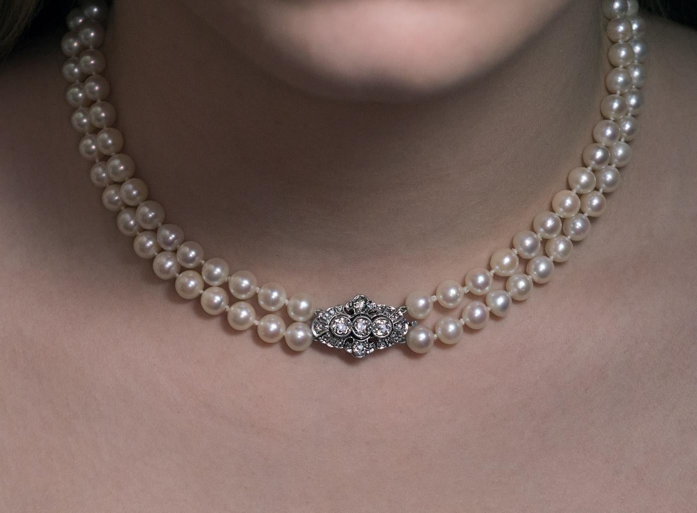 double pearl choker