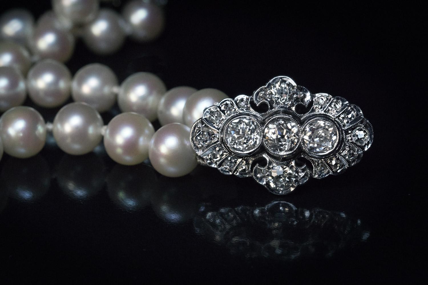 double strand pearl choker necklace