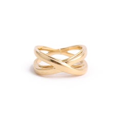 Bague vintage à double anneau en or 18k