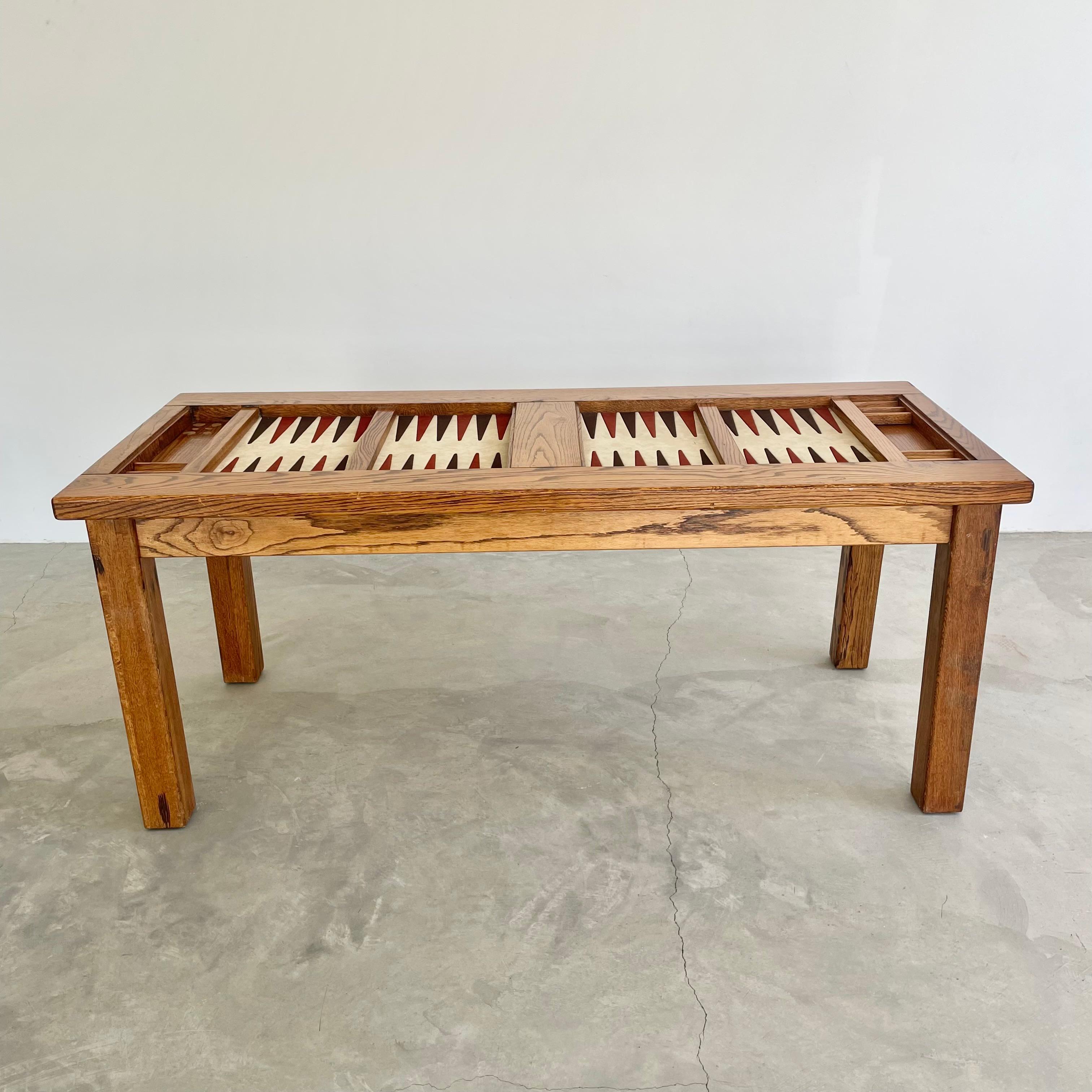 Doppelter Backgammon-Tisch aus Eiche und Wildleder, 1980er Jahre, USA im Angebot 5