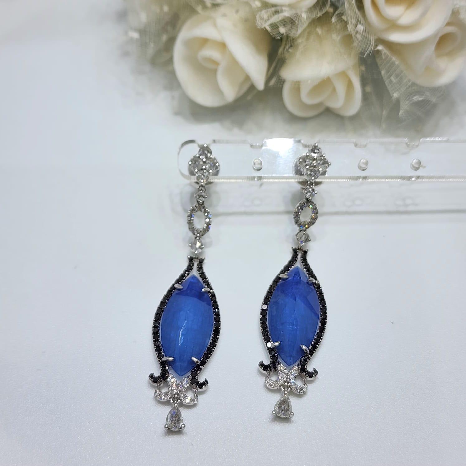 Doppietta d'epoca 9,05 carati di cristallo di rocca con zaffiro blu e diamanti in oro 18 carati in vendita 1