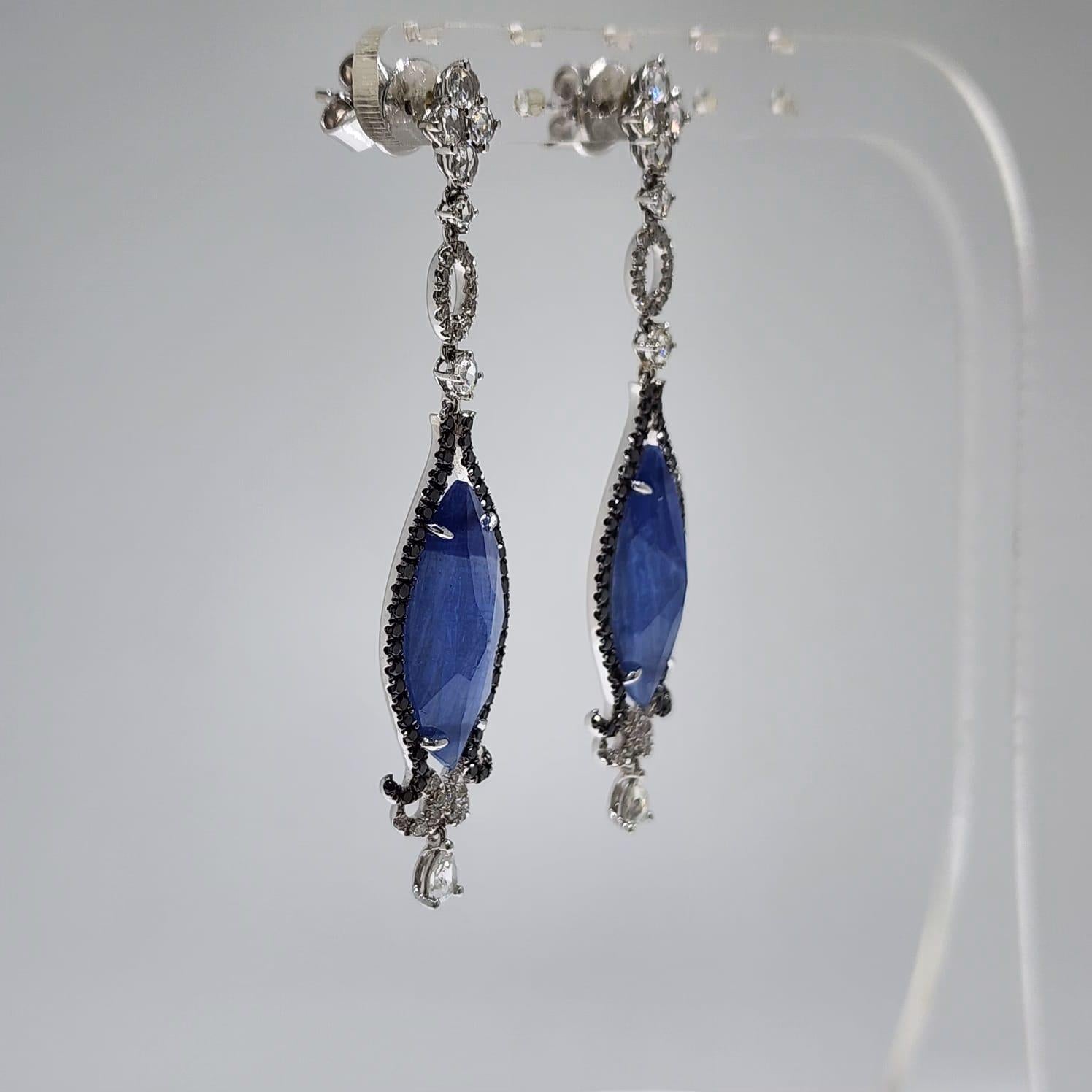 Doppietta d'epoca 9,05 carati di cristallo di rocca con zaffiro blu e diamanti in oro 18 carati in vendita 2