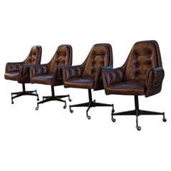 Vintage Douglas Furniture Co. Dining Chairs, Set of Four, Mid Century, Pleather