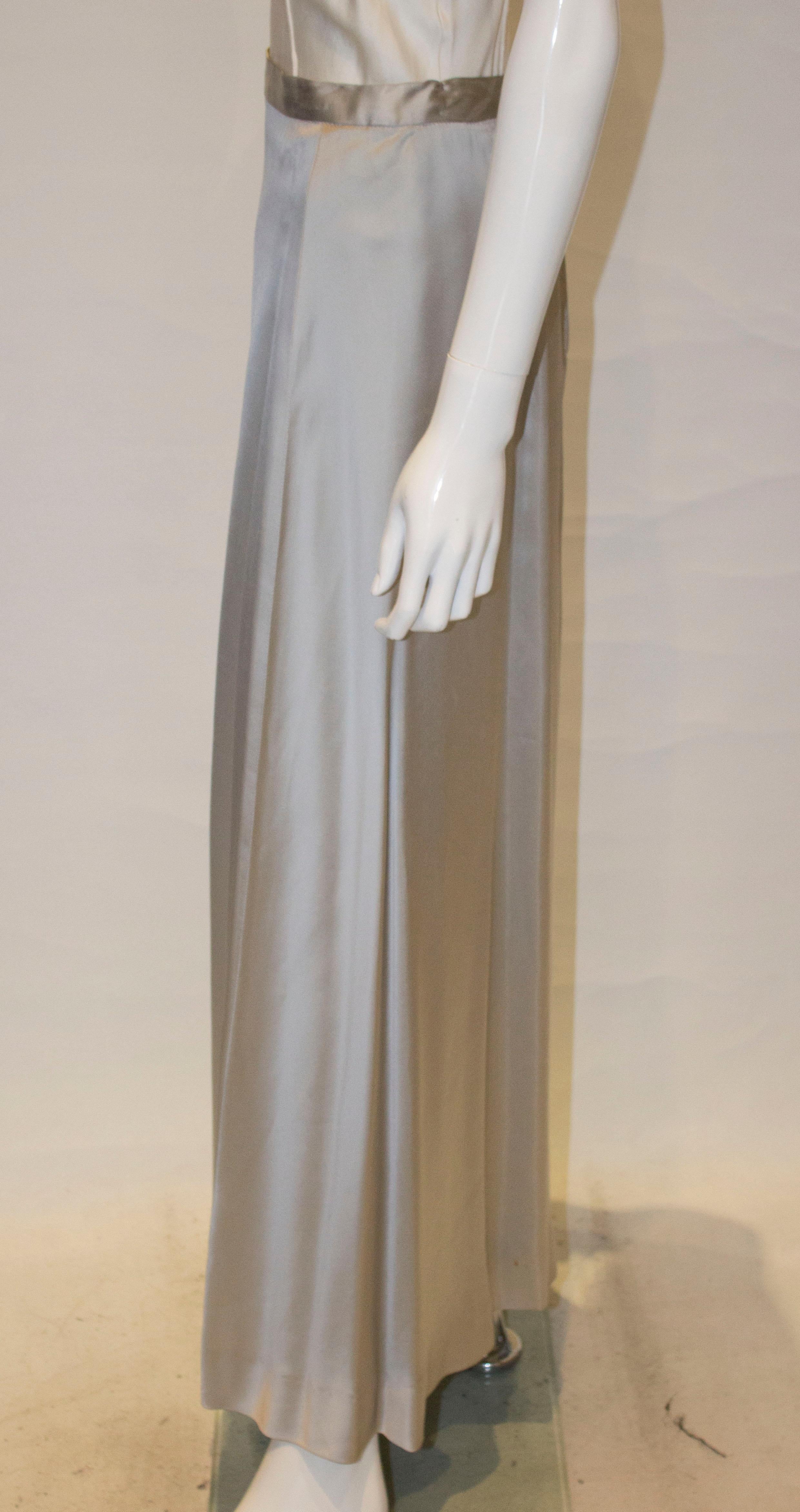 grey satin maxi skirt