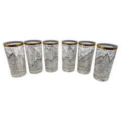 Used Dow-Jones Industrial Average (1956-68) Highball Glasses by Cera Glass 