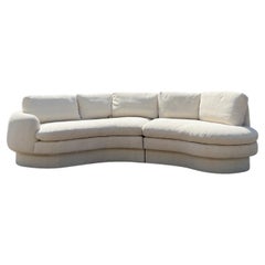 Vintage Down Filled Biomorphic Sectional on Plinth Base