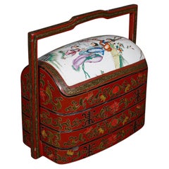 Baúl Vintage, Oriental, Caja Nido, Cerámica, Art Decó, Almacenamiento, C.1930