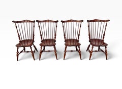 Vintage-Esszimmerstühle von DR DIMES im Windsor-Stil aus Eiche und massiver Kirsche – 4er-Set