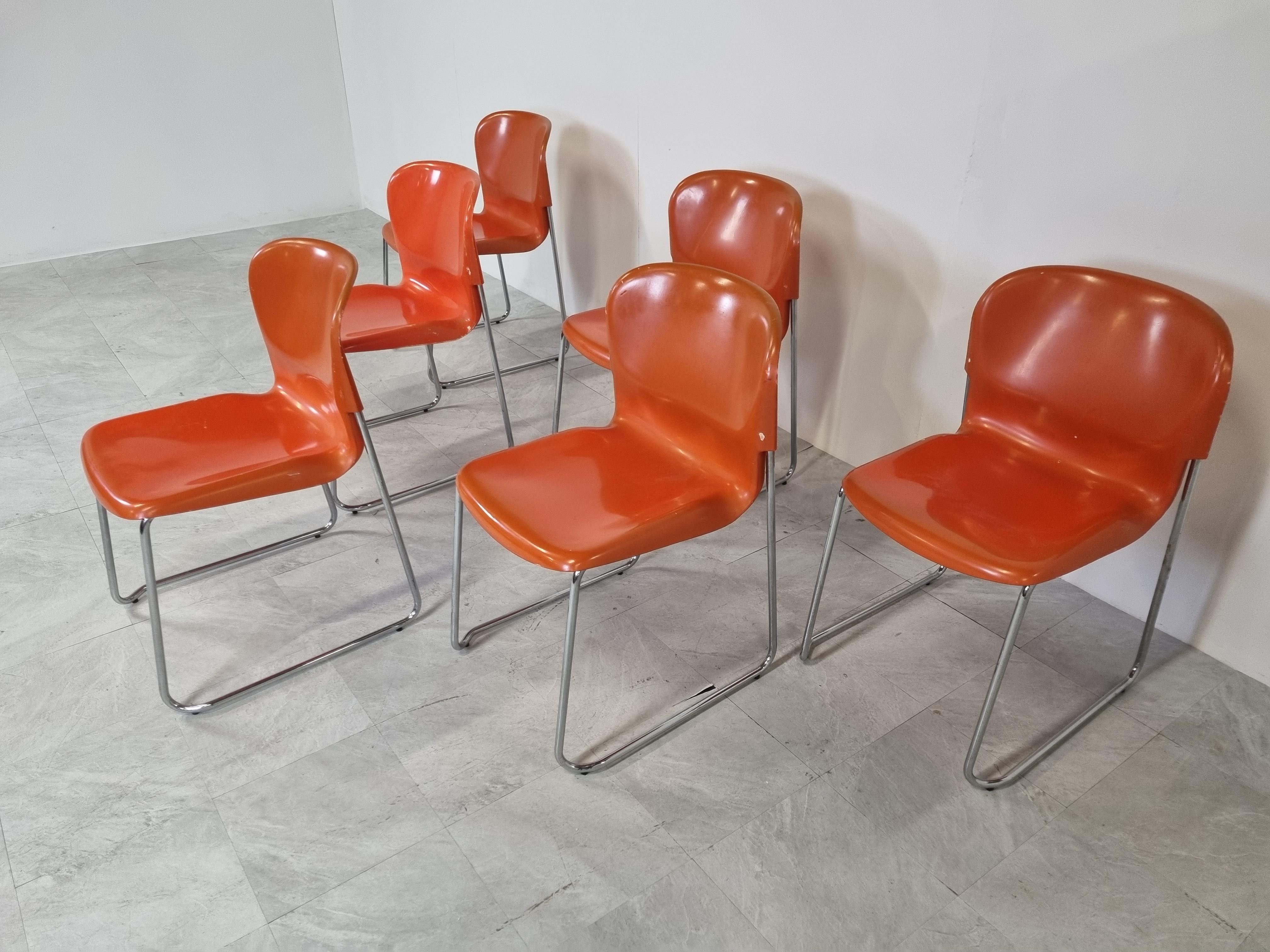 German Vintage Drabert SM400 Stacking Chairs by Gerd Lange, 1970s