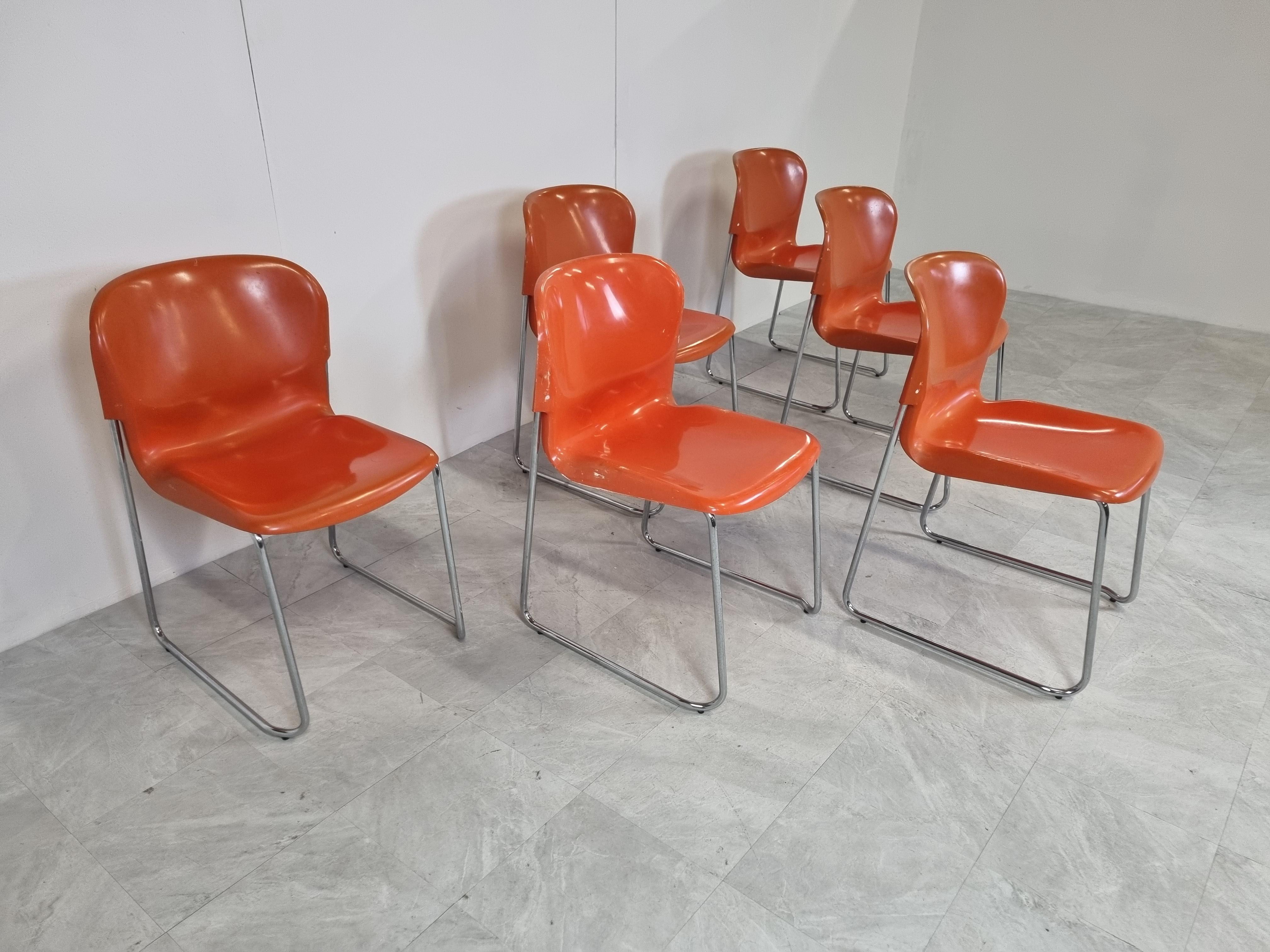 Vintage Drabert SM400 Stacking Chairs by Gerd Lange, 1970s In Good Condition In Leuven, Vlaams Gewest