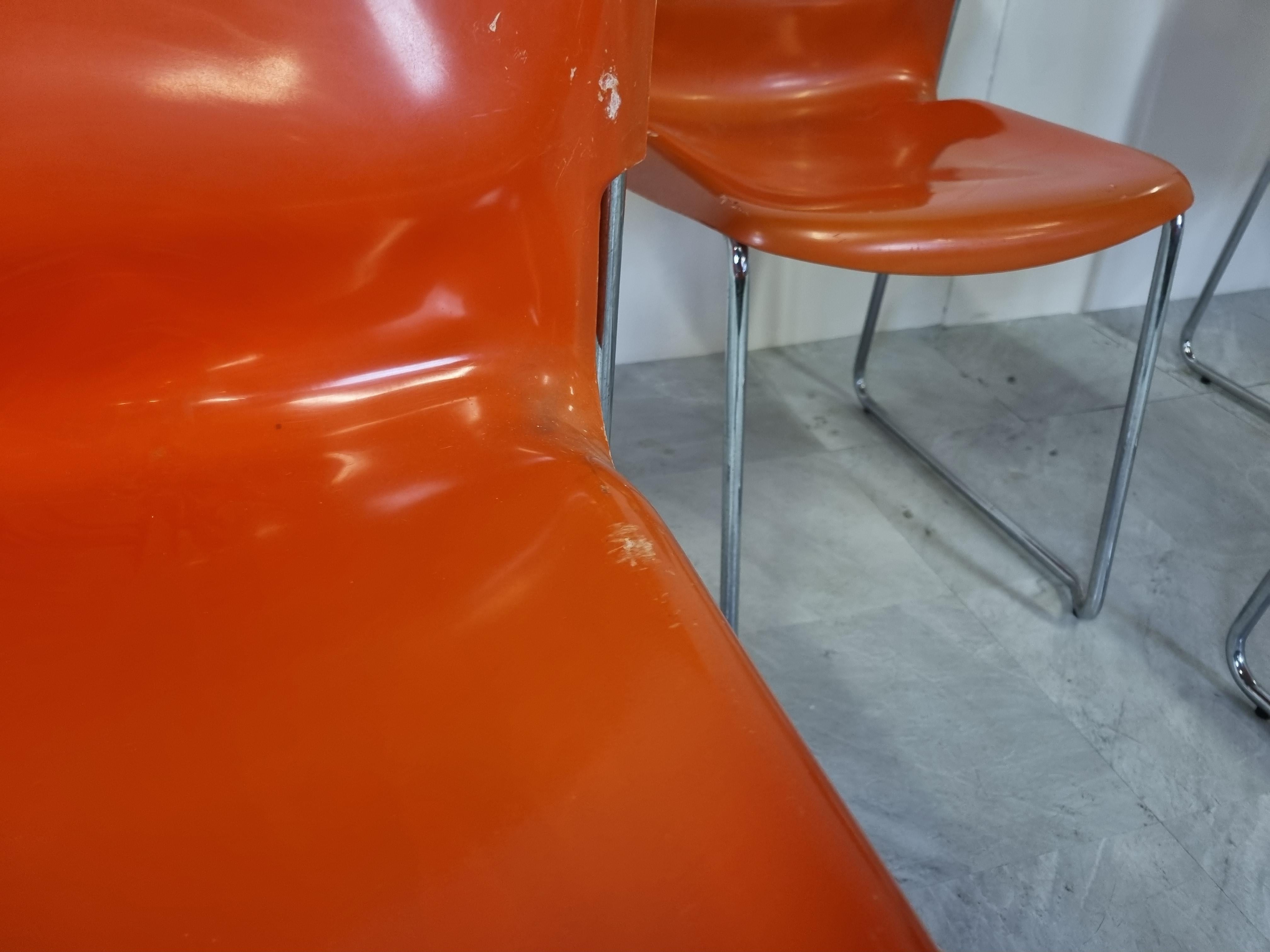 Chrome Vintage Drabert SM400 Stacking Chairs by Gerd Lange, 1970s