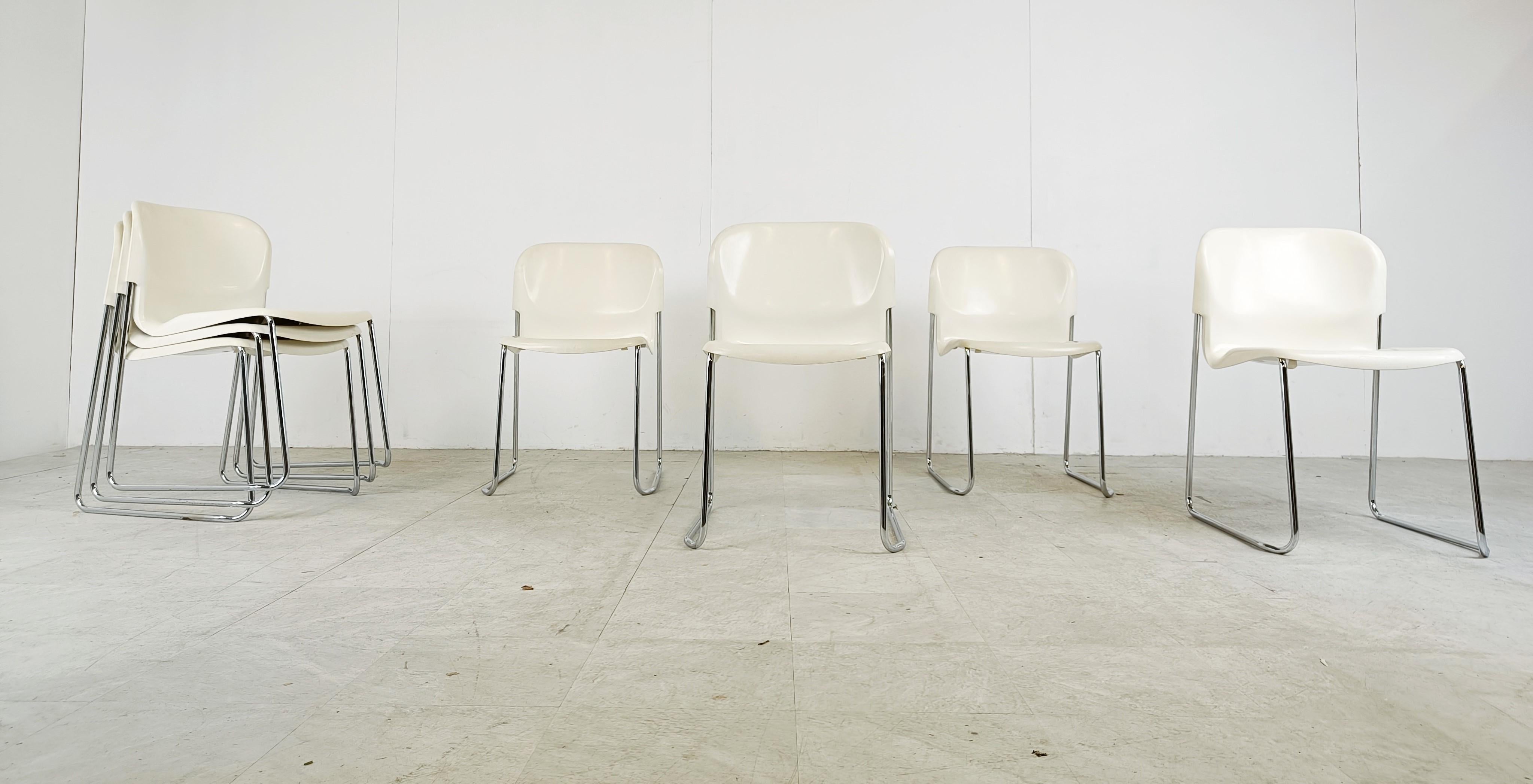 German Vintage Drabert SM400 stacking chairs by Gerd Lange, 1980s For Sale