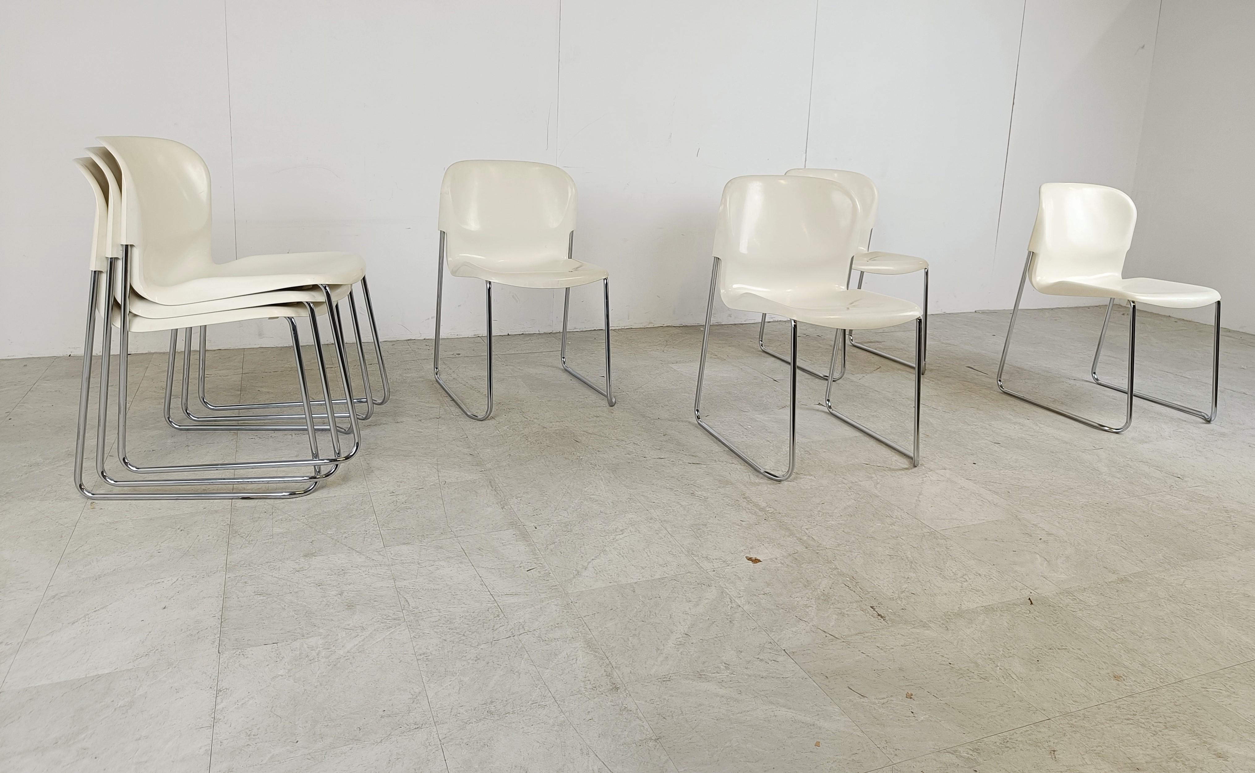 Vintage Drabert SM400 stacking chairs by Gerd Lange, 1980s In Good Condition For Sale In HEVERLEE, BE