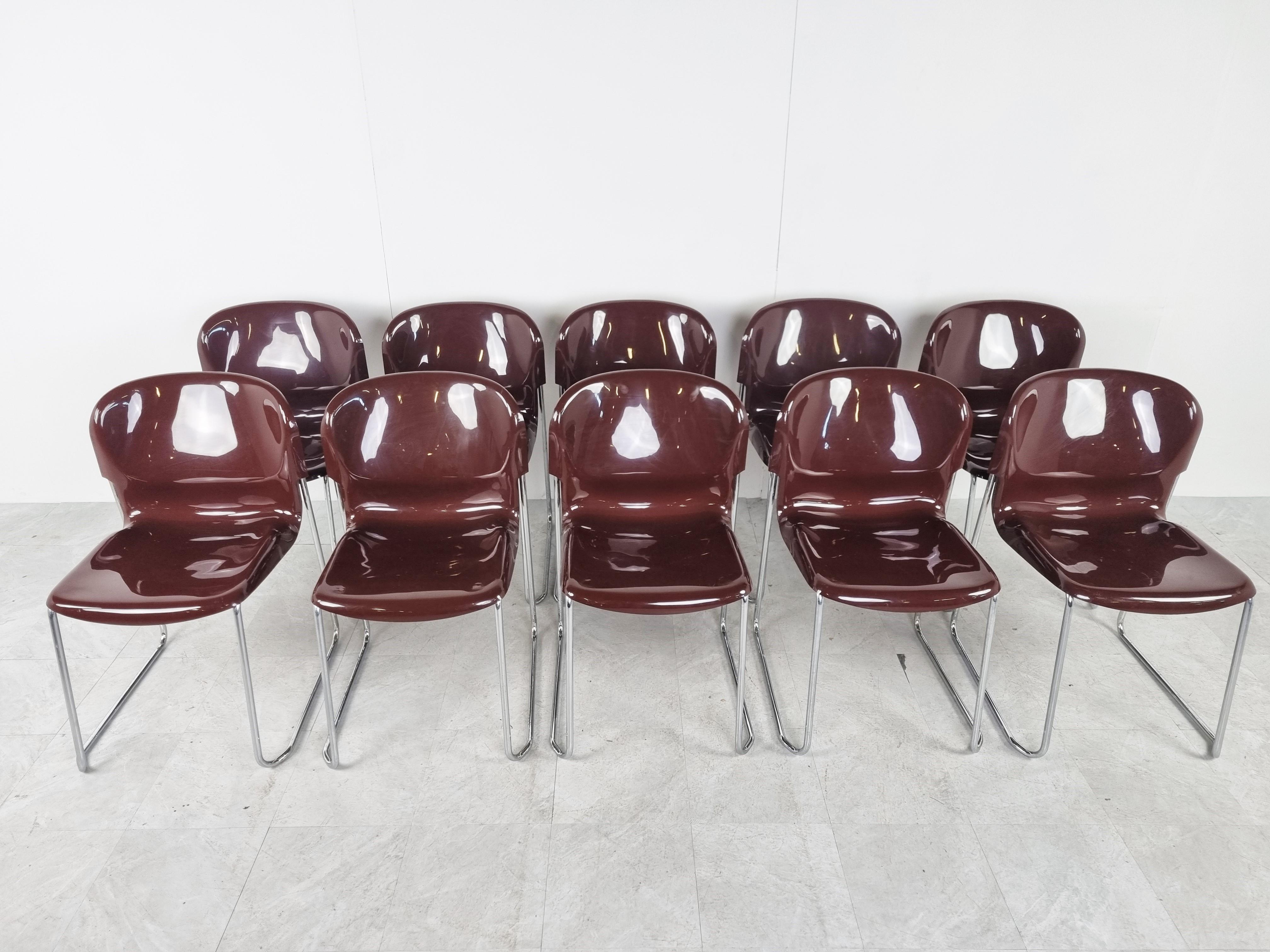 Vintage Drabert SM400 Stacking Chairs by Gerd Lange, 1980s, Set of 10 In Good Condition In HEVERLEE, BE